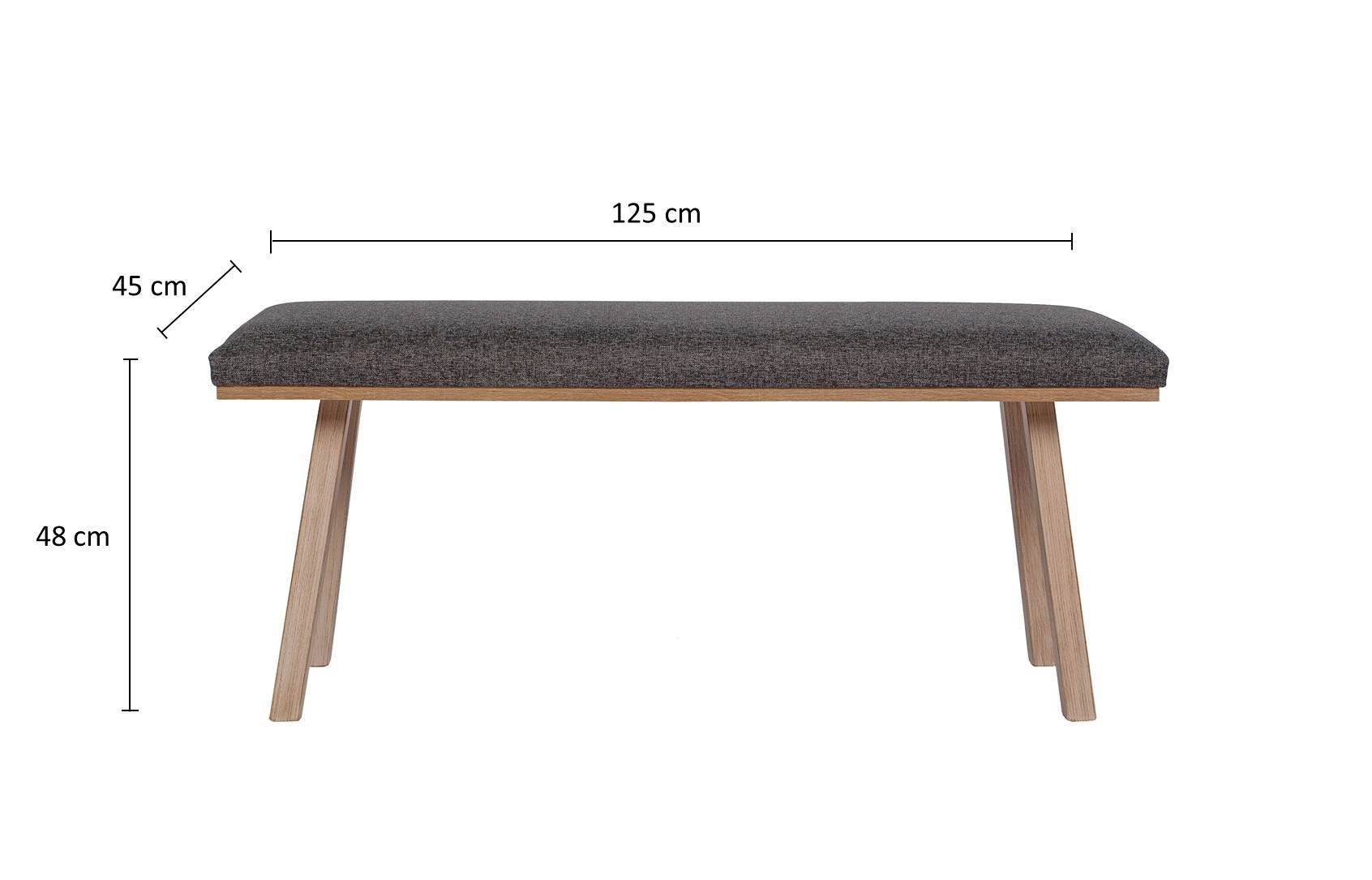 kundler home Massiv Set Bank Holz, L125cm, 'Die Füße 3-tlg. Tisch Essgruppe Klassische' 4-Fuß