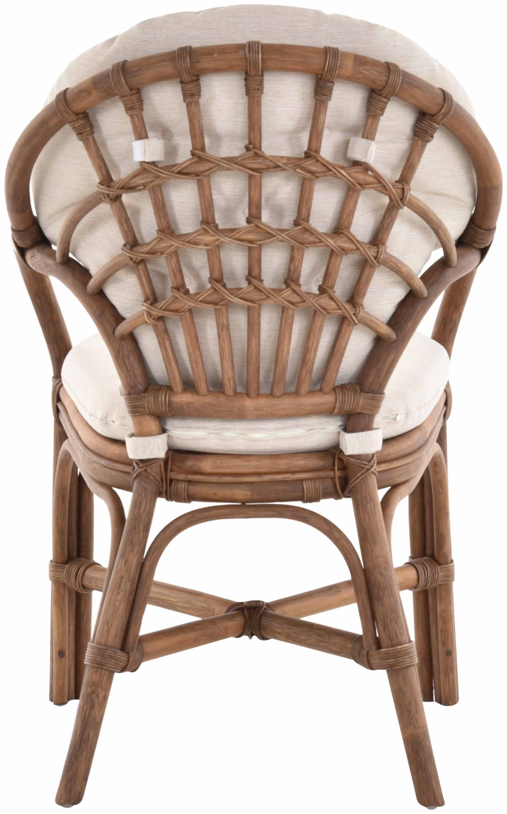 Klassischer Natur-Rattan, Home gestäbt Krines Korb-Stuhl Armlehnstuhl aus Hellbraun Korbsessel Rattansessel