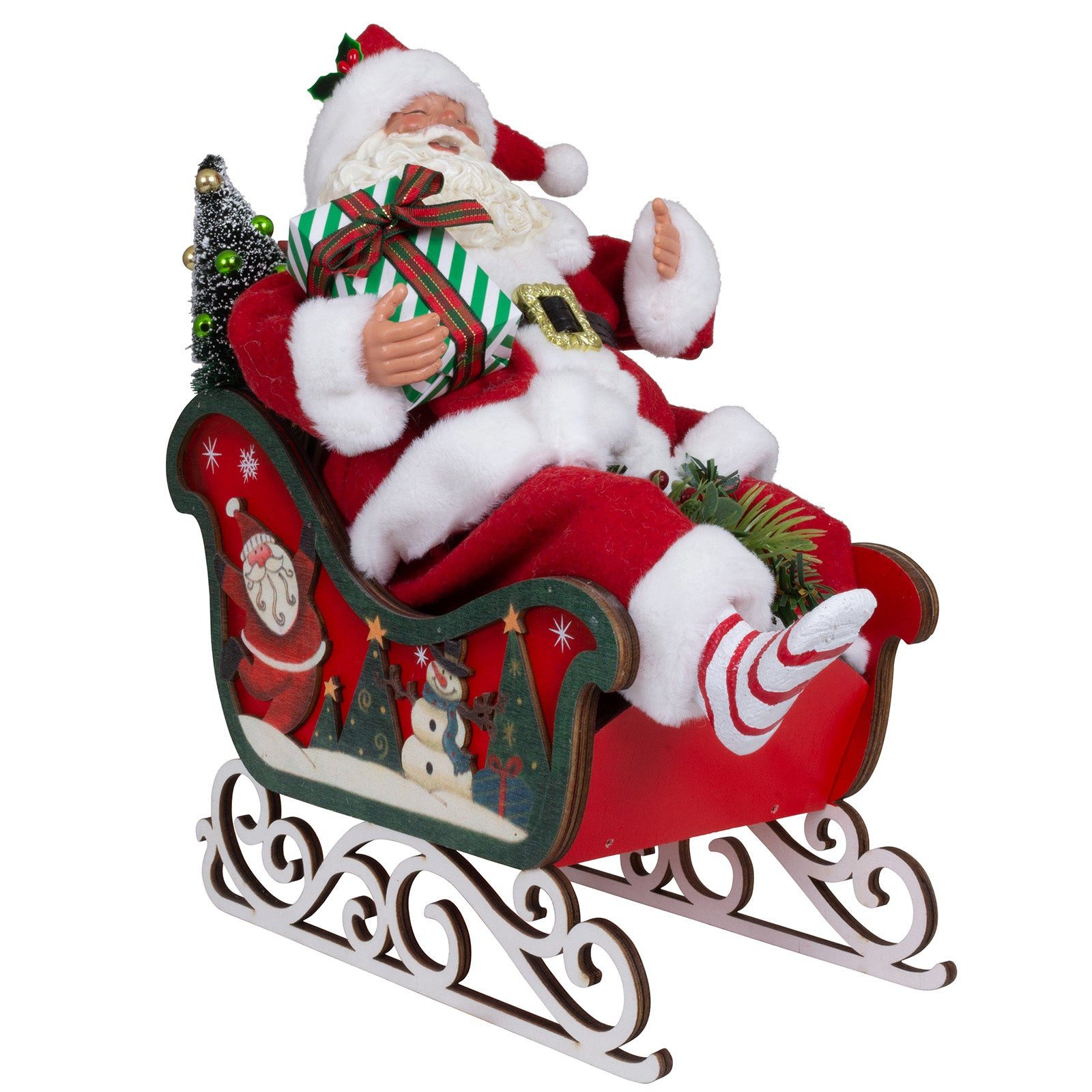 Christmas Paradise Weihnachtsmann im Schlitten Deko Figur 28 cm (Weihnachtsdeko, 1 St., stehend), rot