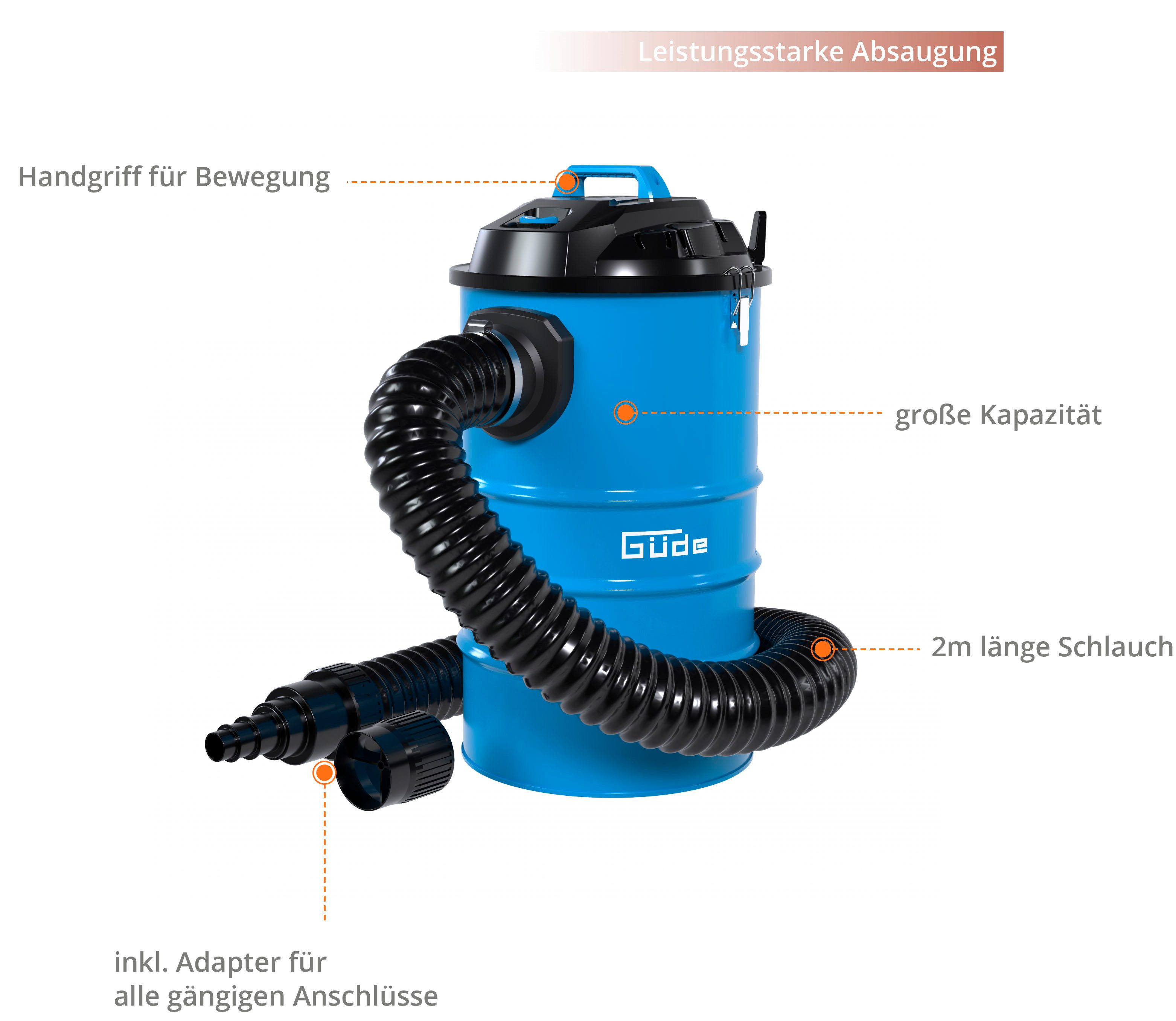 Güde Absauganlage Absauganlage GAA 55, 1200 W, Durchmesser Absauganschluss: 96/90/70/46/40/35 mm