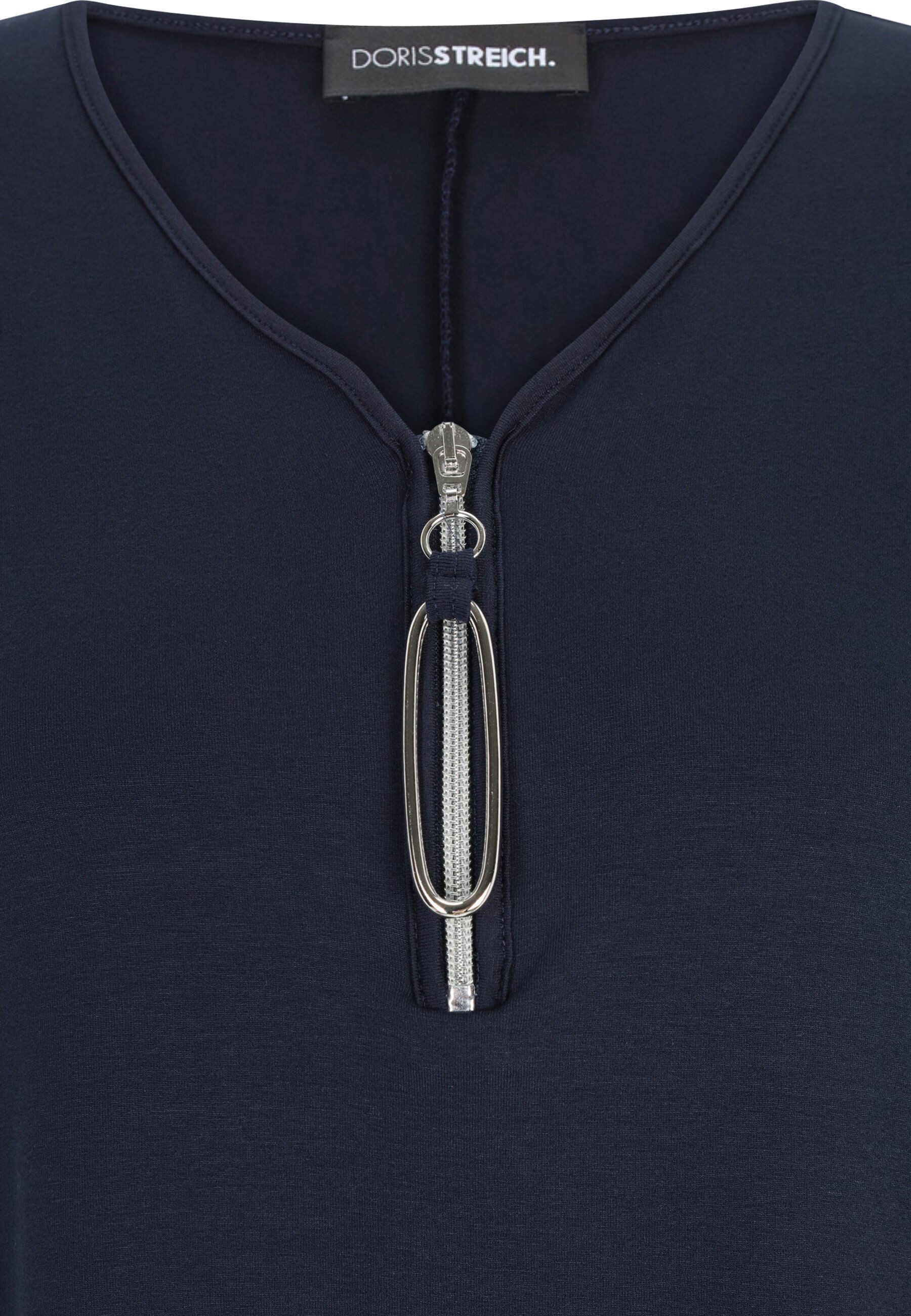 Doris Streich Longshirt (1-tlg) mit dekorativen Reißverschluss