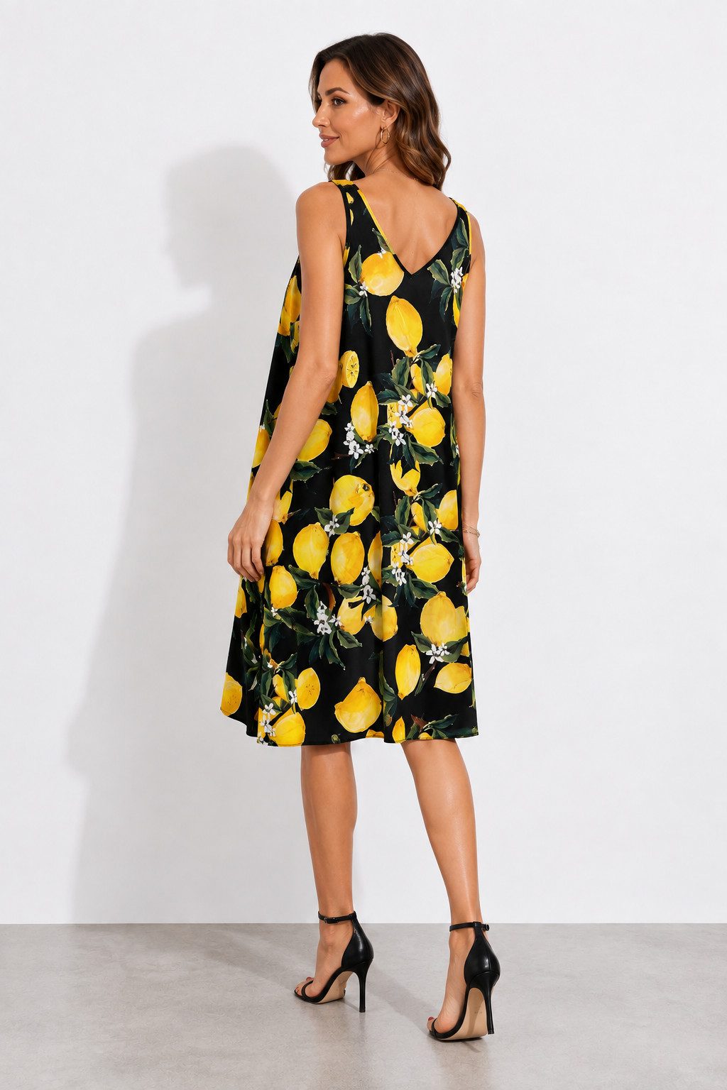 ITALY VIBES Sommerkleid - sommerliches Viskosekleid mit Zitronenprint für Damen ONE SIZE - passend für Größen S - L