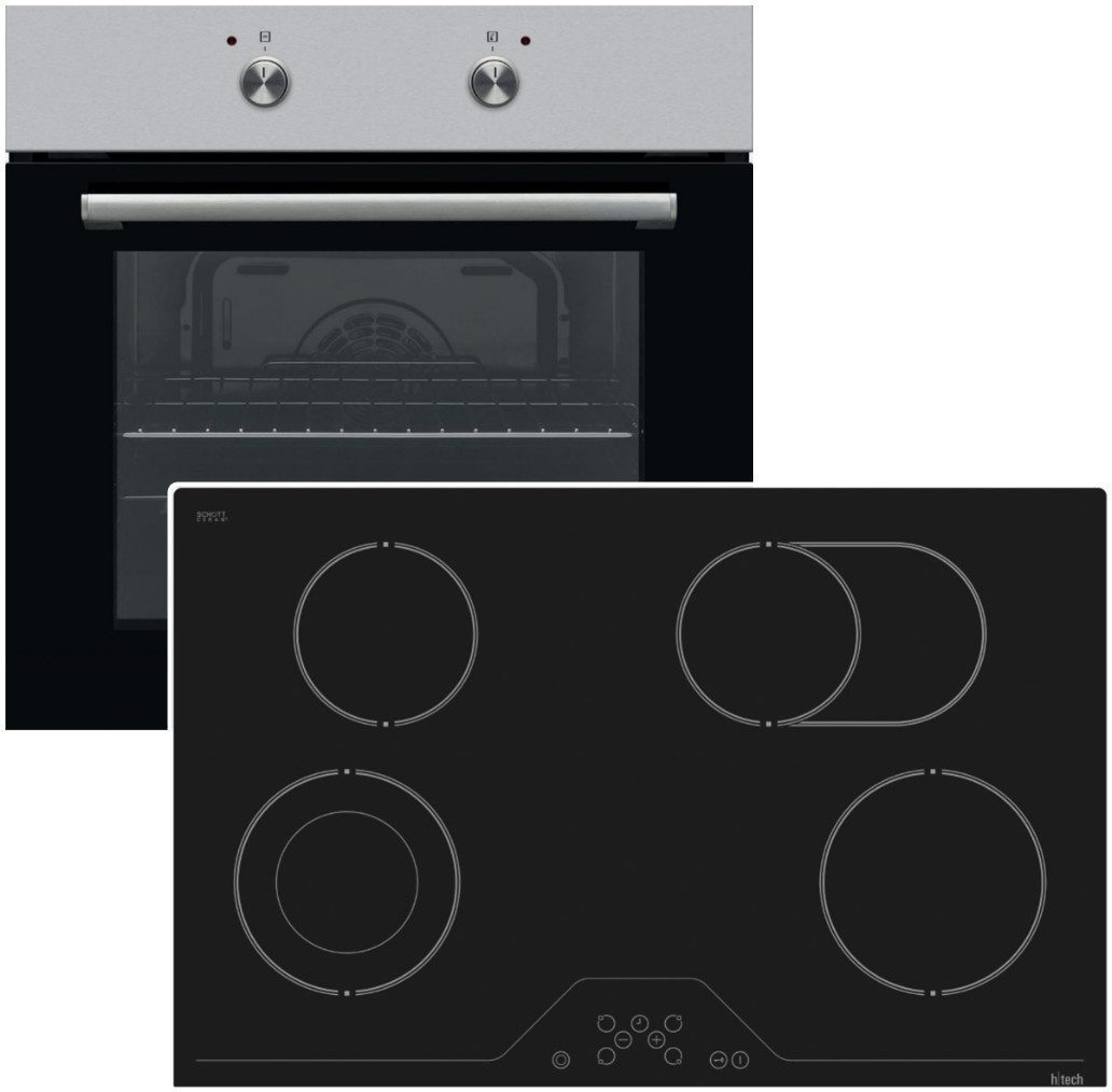 VESTEL Backofen-Set 60cm Pizzastufe Edelstahl autark EEK A EO120, mit Nein