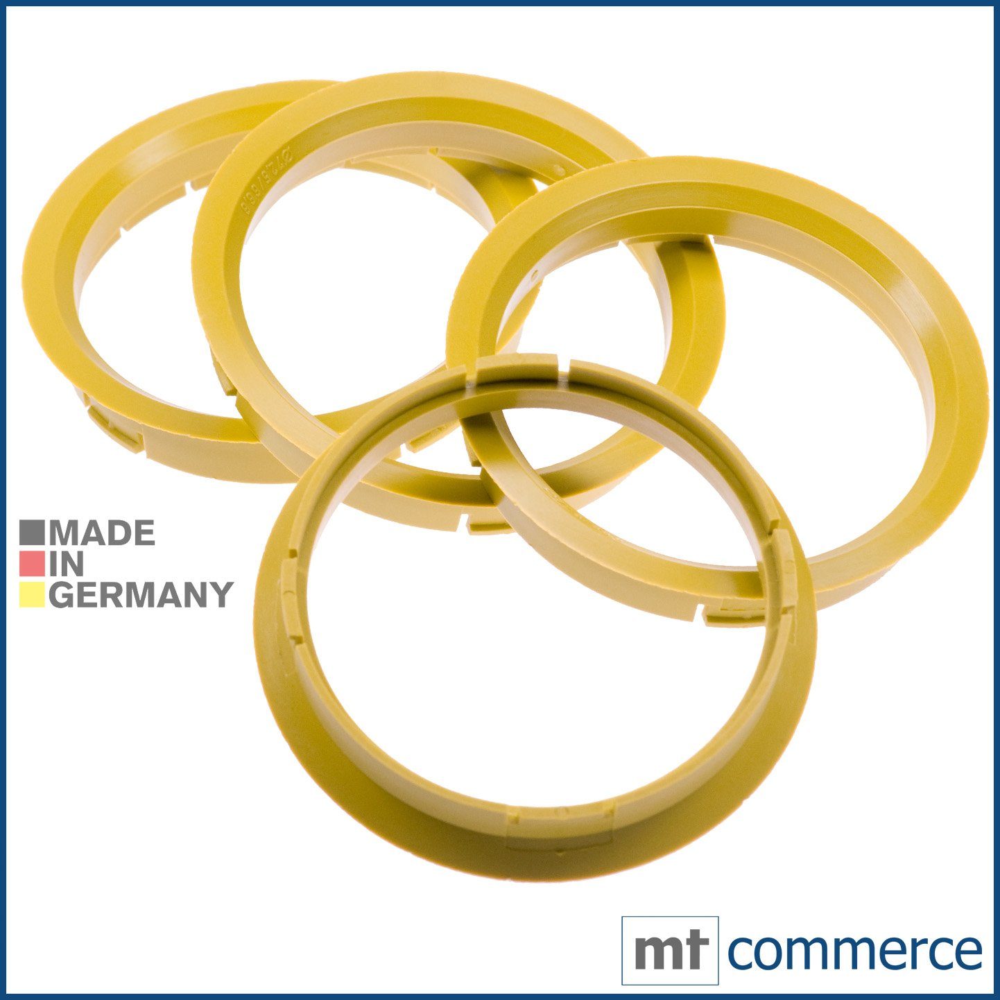BRANDT AUTOMOTIVE Reifenstift 4X Zentrierringe gelb Felgen Ringe Made in Germany, Maße: 72,5 x 66,6 mm
