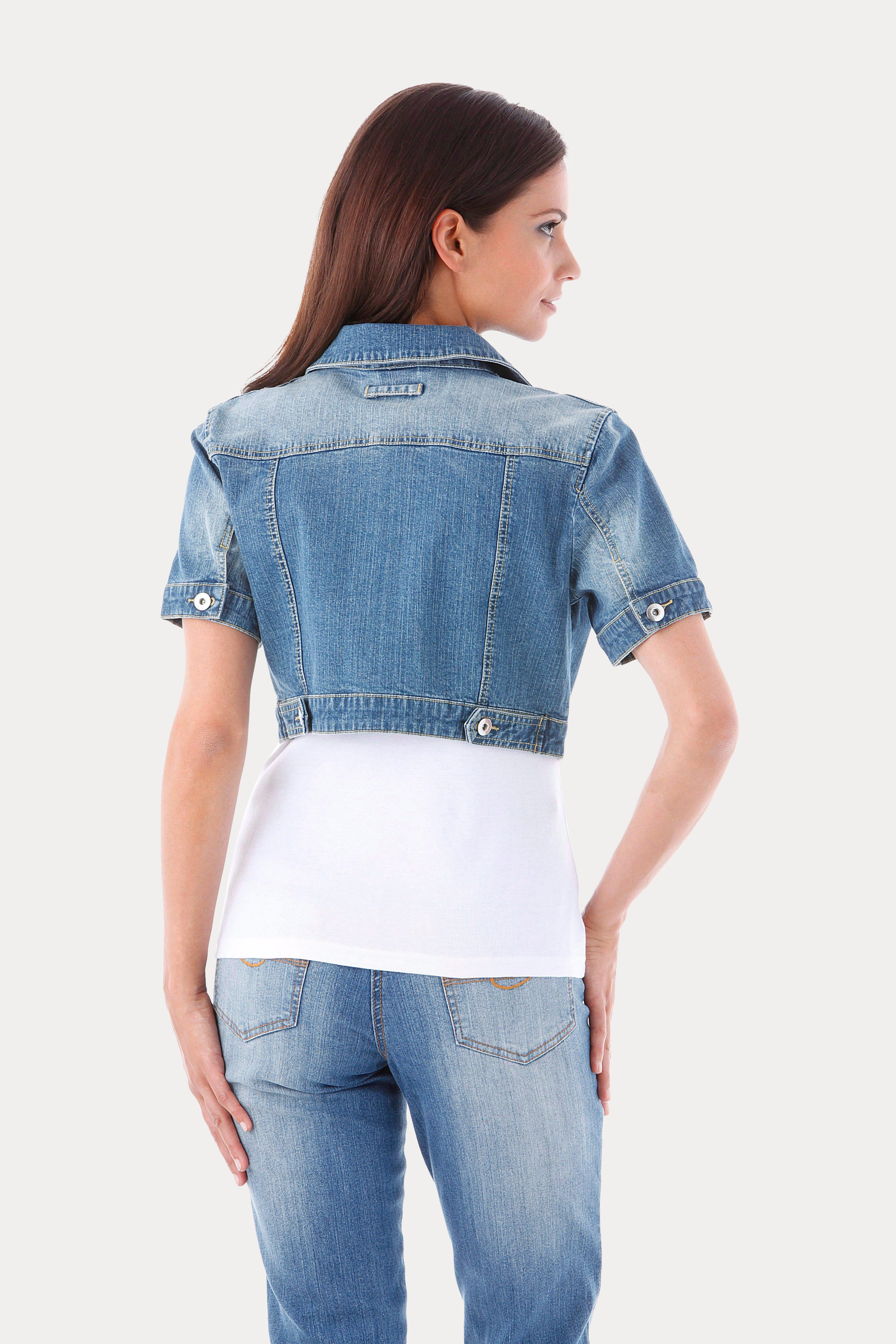 Aniston CASUAL Jeansjacke in Used-Washung – Bild 5 von 5