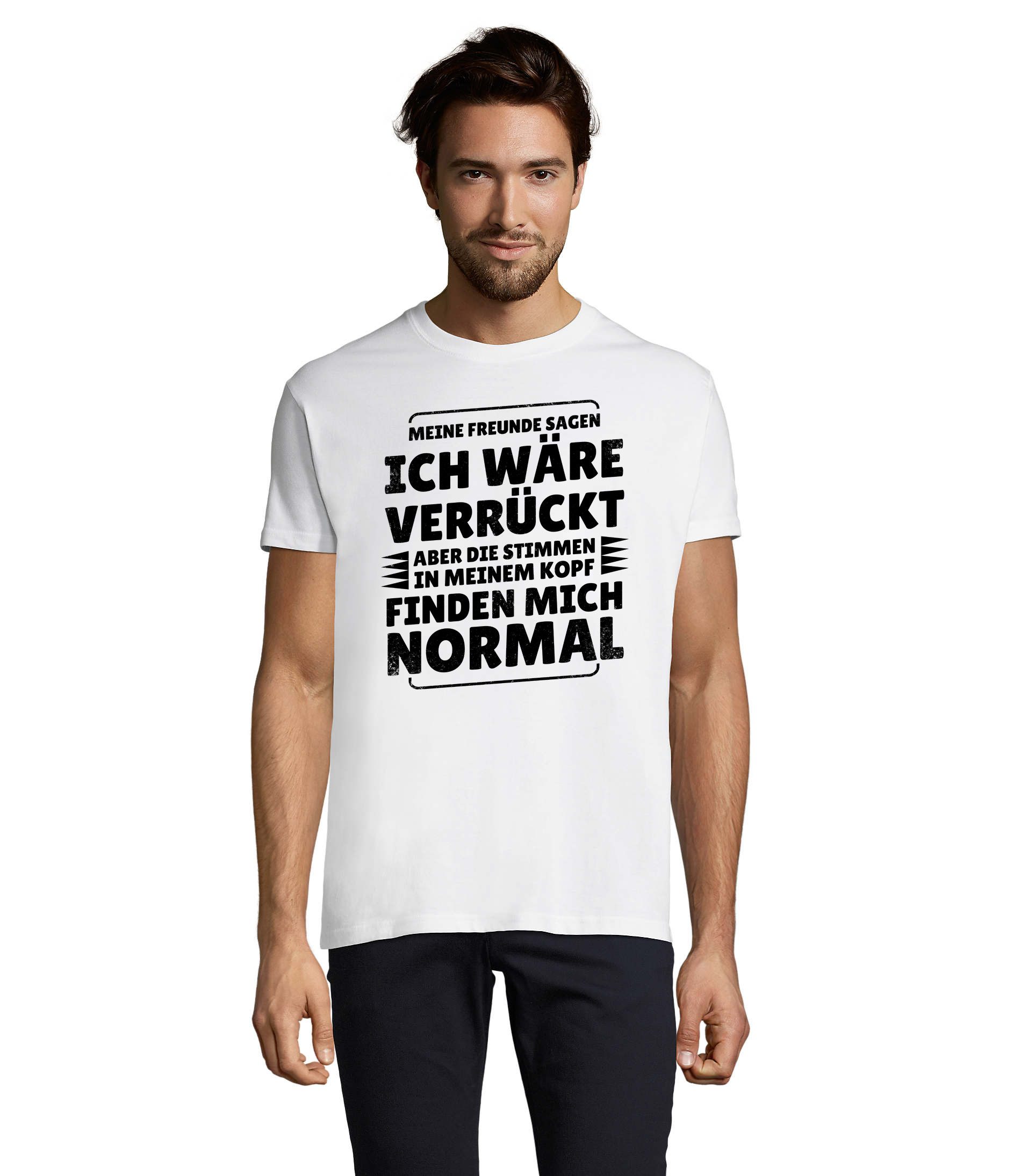 T-Shirt VerrücktStimmen Herren T-Shirt Spruch Print Stimmen Kopf Fun