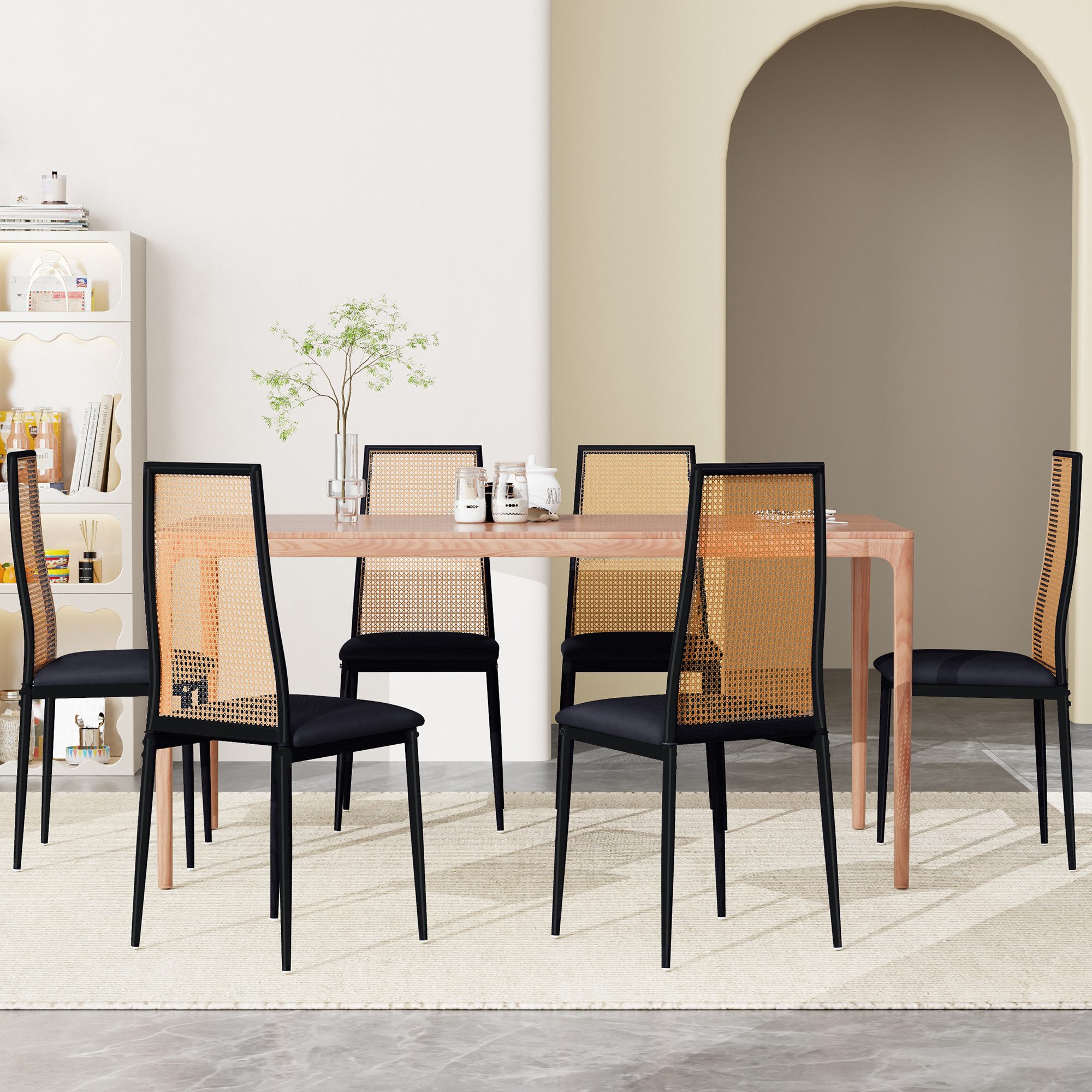 FUROKOY Stuhl Esszimmerstuhl Rattanstuhl Küchenstühle mit günstig online kaufen