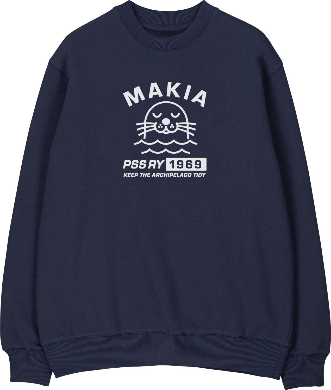 MAKIA Longsweatshirt mit & für Schären Konnus Print dunkelblau Edition Special Seen