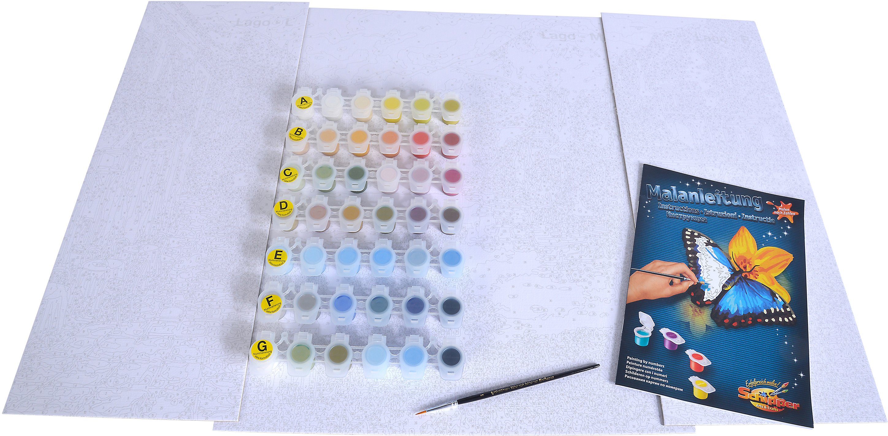 Schipper Malen nach Zahlen Meisterklasse Triptychon - Lago Romantico, Made in Germany