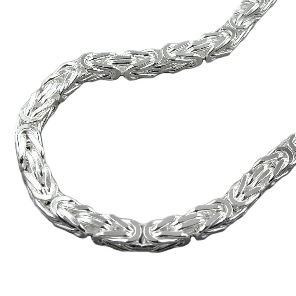 Schmuck Krone Silberarmband 5x5mm Armband Königskette, Silber 925, 19cm, Silber 925