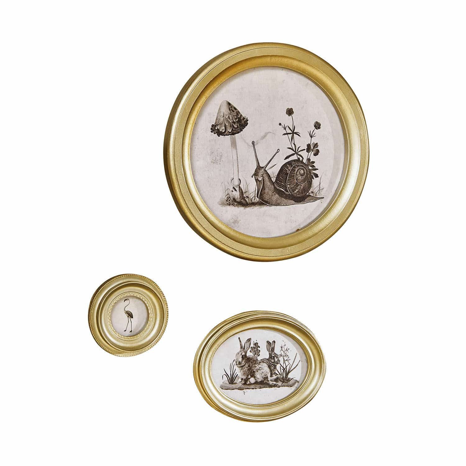 Mirabeau Wandbild Bild 3er Set Atriana antikgold, none