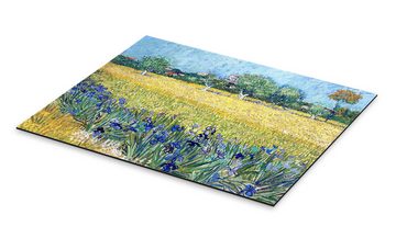 Posterlounge Alu-Dibond-Druck Vincent van Gogh, Arles mit Irisblüten im Vordergrund, Wohnzimmer Mediterran Malerei