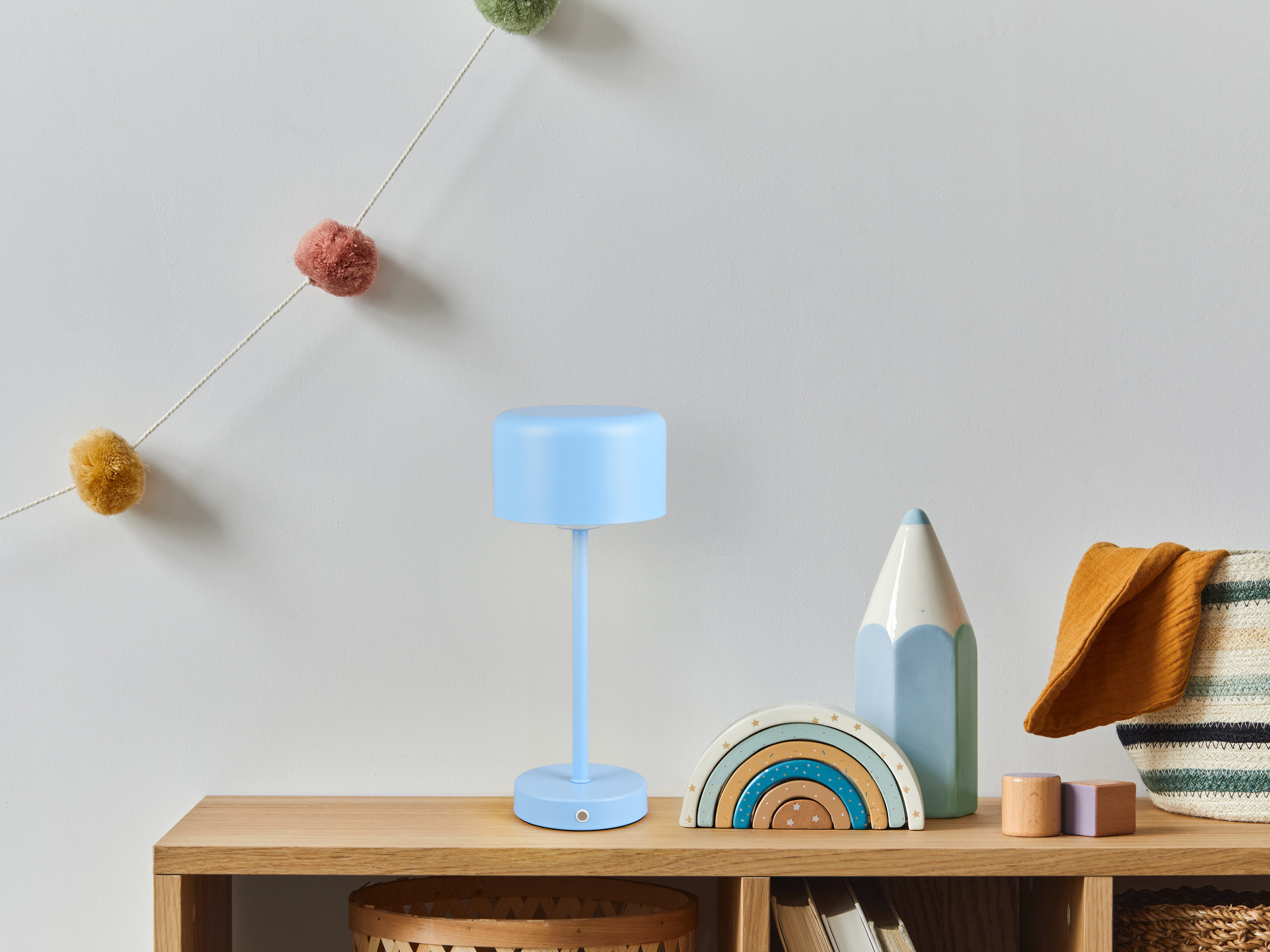 Reality Leuchten LED Tischleuchte JEFF, Tischlampe Kinderzimmer mit USB-C Ladekabel, Touch-Sensor, Dimmfunktion, LED fest integriert, Warmweiß, dimmbar, Höhe 30cm, Kinder Lampe warmweiß Leselampe, Akkuleuchte, Akku