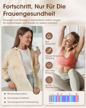 JUNG AIMIUVEI Smartwatch Damen & Herren Fitnessuhr, mit Bluetooth Smartwatch (4,69 cm/1,85 Zoll) mit Telefon Funktion, 100+ Trainingsmodi, mit Android / iOS, Smarte Uhr für Sport, Smart Uhr Herren, Fitnesstracker, Wasserdicht, Schrittzähler Uhr, Fitnessuhr, Fitness Tracker, Sportuhr, Sportuhren Damen Herren Sport