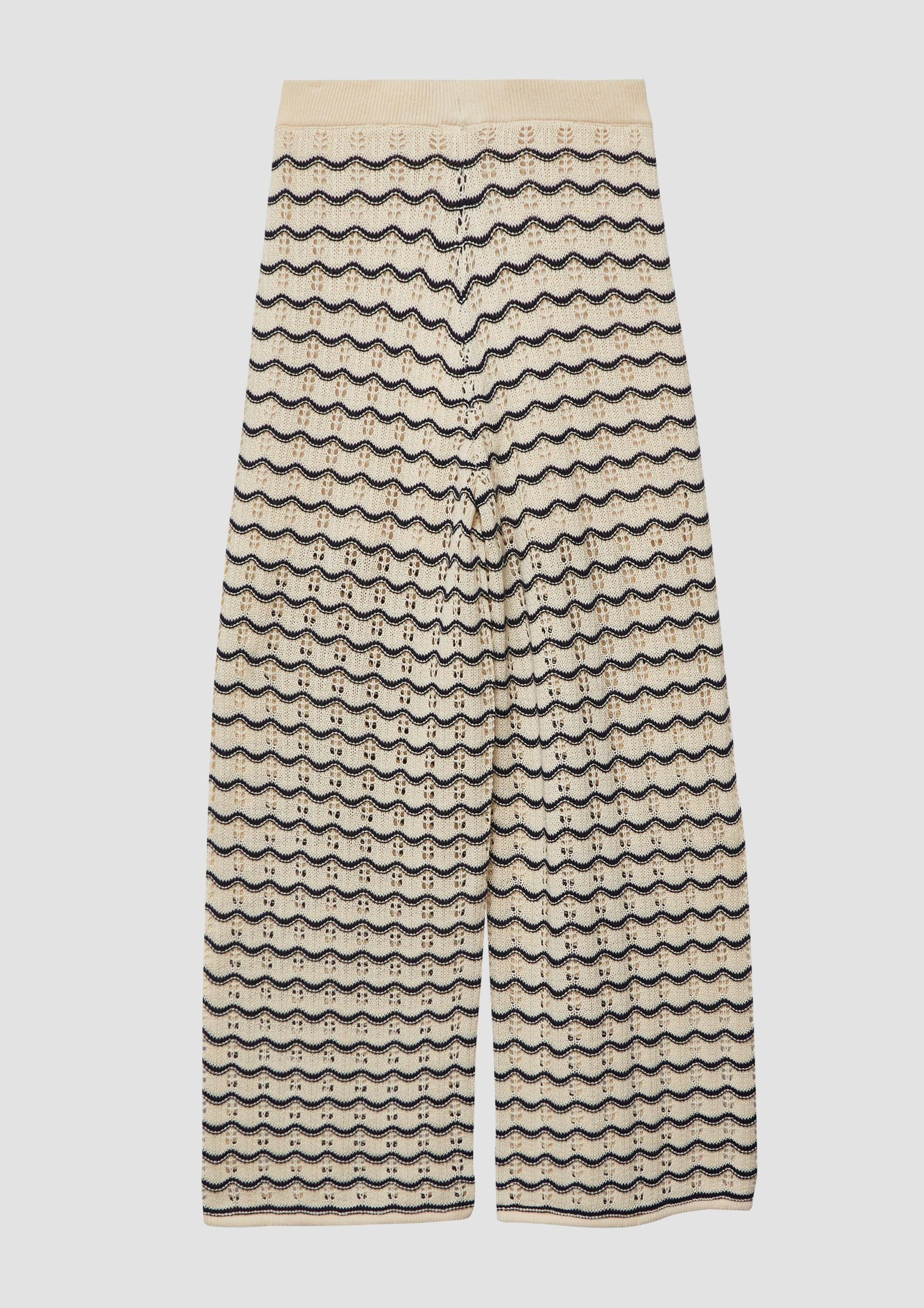 s.Oliver Chinos Leggings Wide-Leg-Hose aus Ajourstrick