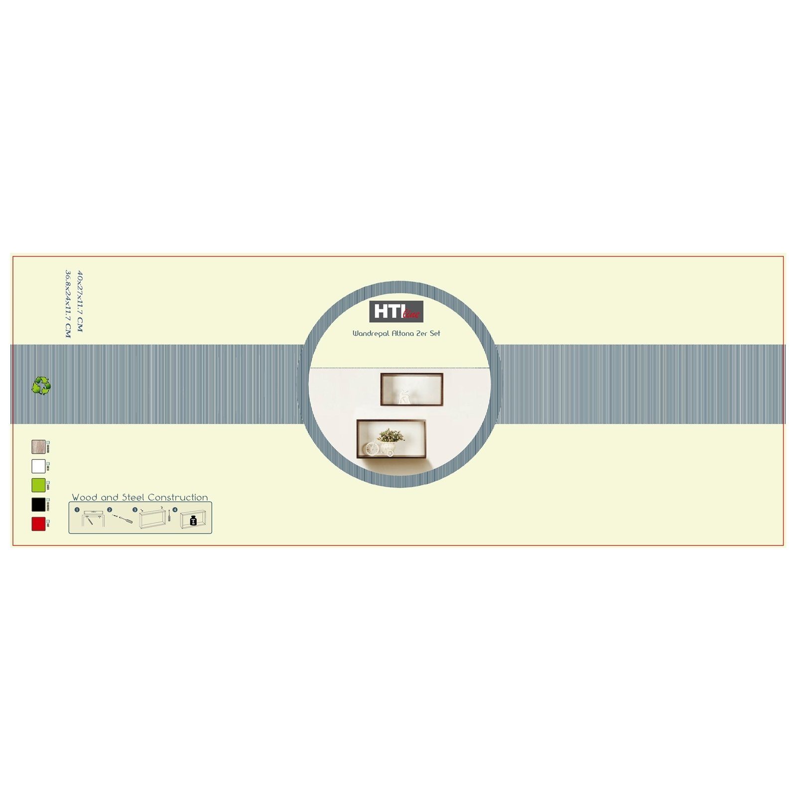 HTI-Line Wandregal Wandregal Altona 908a 2er-Set, günstig online kaufen