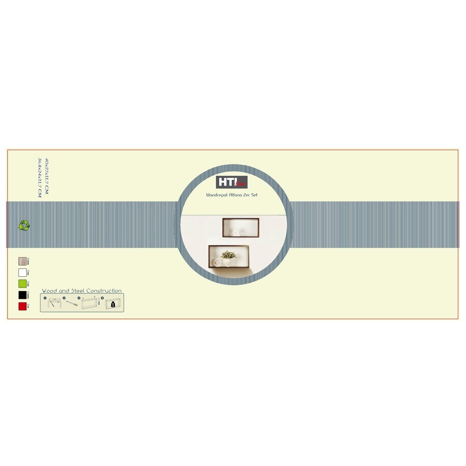 HTI-Line Wandregal Wandregal 2-tlg., 2er-Set, 908a Set Würfelregal Sonoma Altona