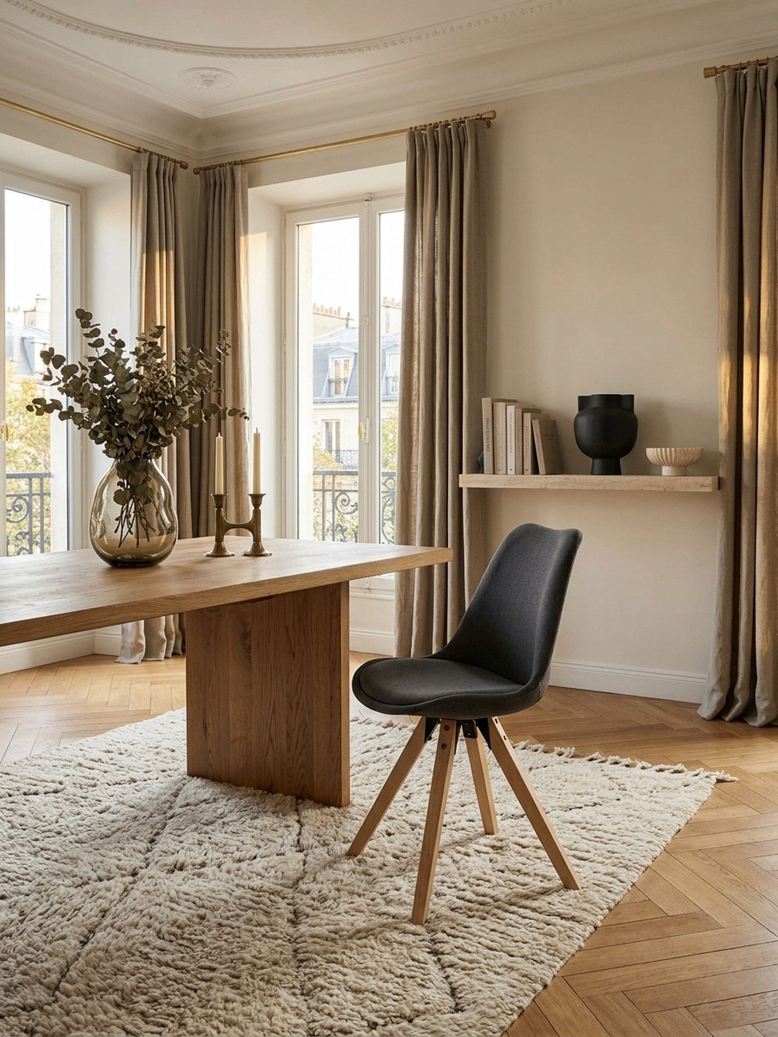 KADIMA DESIGN Esszimmerstuhl 2er Set Retro Esszimmerstuhl LIMA Anthrazit Polsterstuhl Stoff-Bezug (Rückenlehne Design Küchen-Stuhl gepolstert)