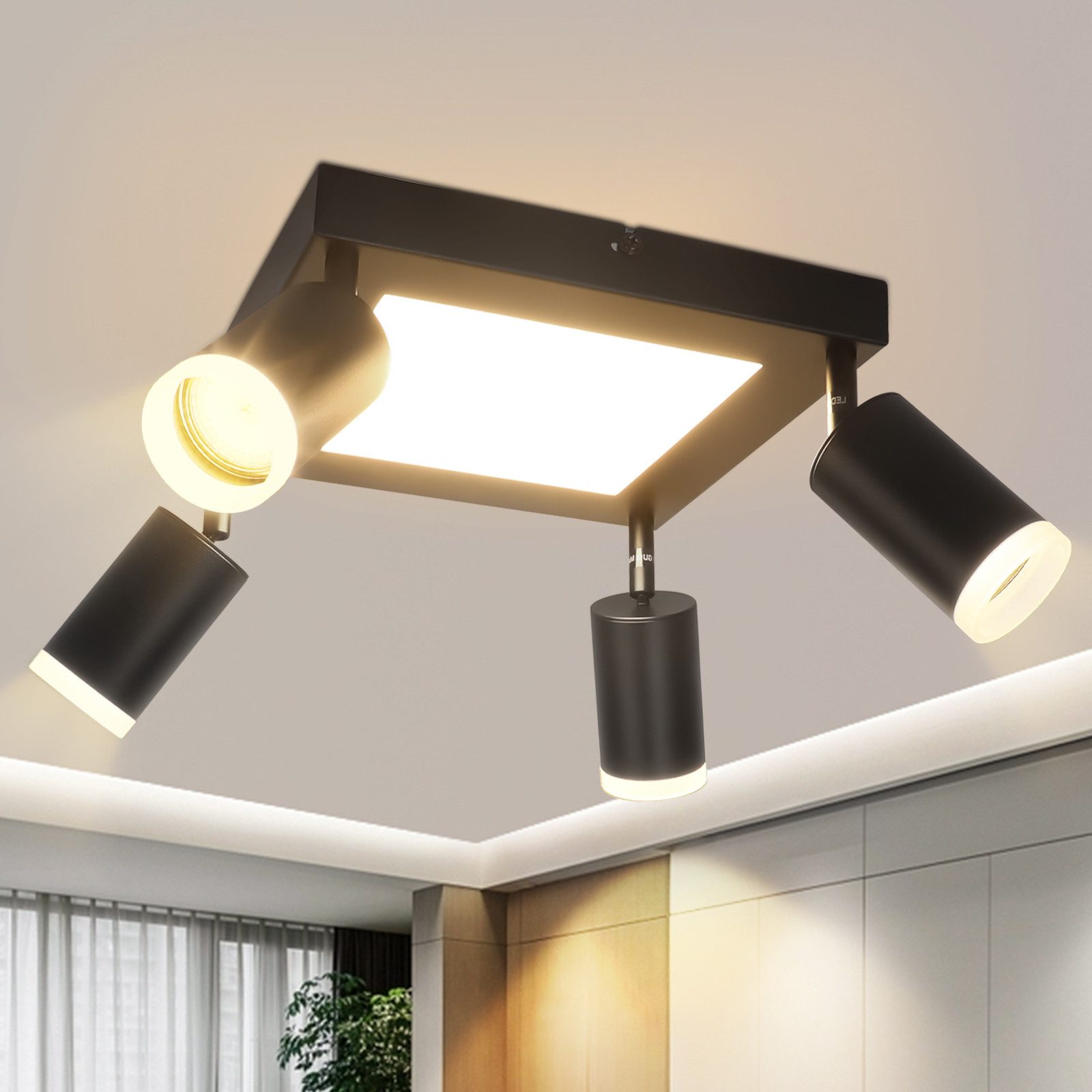 Nettlife Deckenstrahler Schwarz Schlafzimmer LED Deckenleuchte günstig online kaufen
