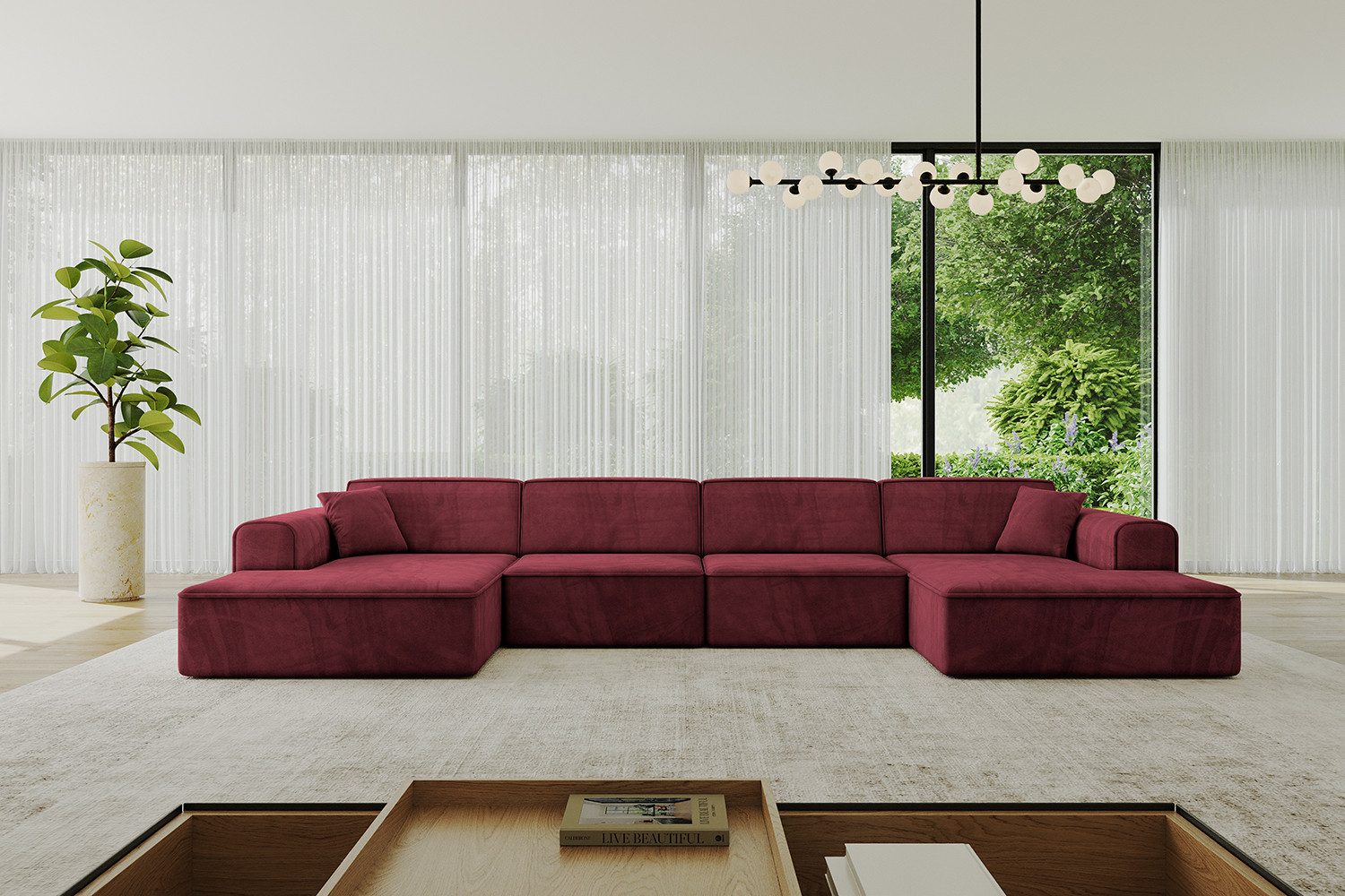 ALTDECOR Wohnlandschaft IREA-U2-v3, Sofa Praktische Bequeme Funktionsecke Couch U-Form Eckcouch, Corner Sofa U-Form Vielseitige Sofa Wohnlandschaft Wohnzimmer