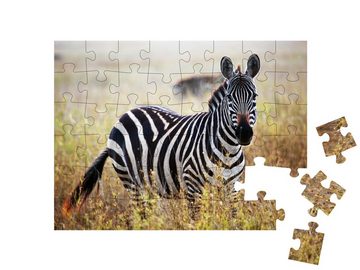 puzzleYOU Puzzle Zebra aus der afrikanischen Savanne, Tansania, 48 Puzzleteile, puzzleYOU-Kollektionen Safari, Savanne