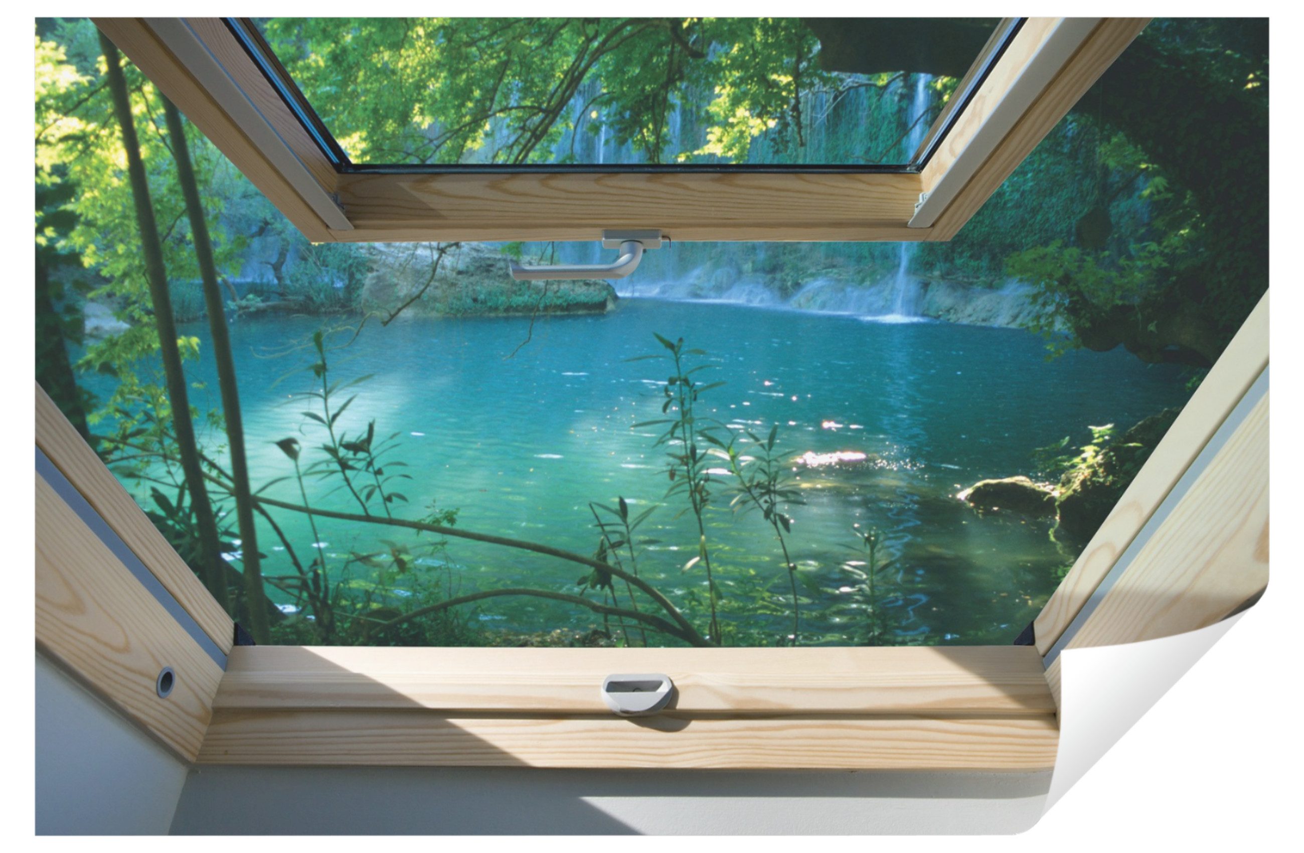 Wallarena Fototapete Fenster Wald See Vlies Tapete Wohnzimmer Schlafzimmer günstig online kaufen