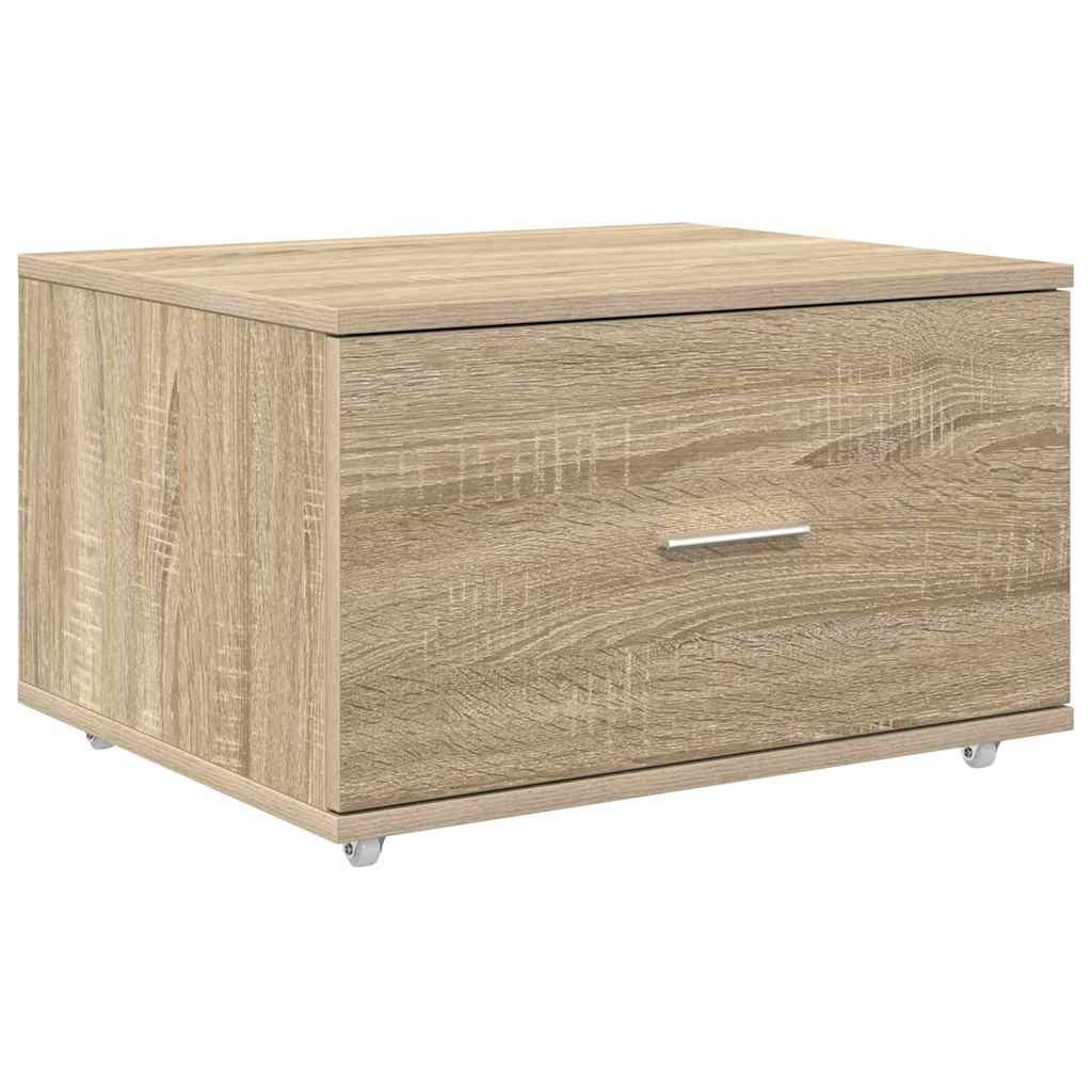 vidaXL Fächerschrank Schubladenschrank mit Rad Braun 55 x 45 x 33,5 cm Holz günstig online kaufen