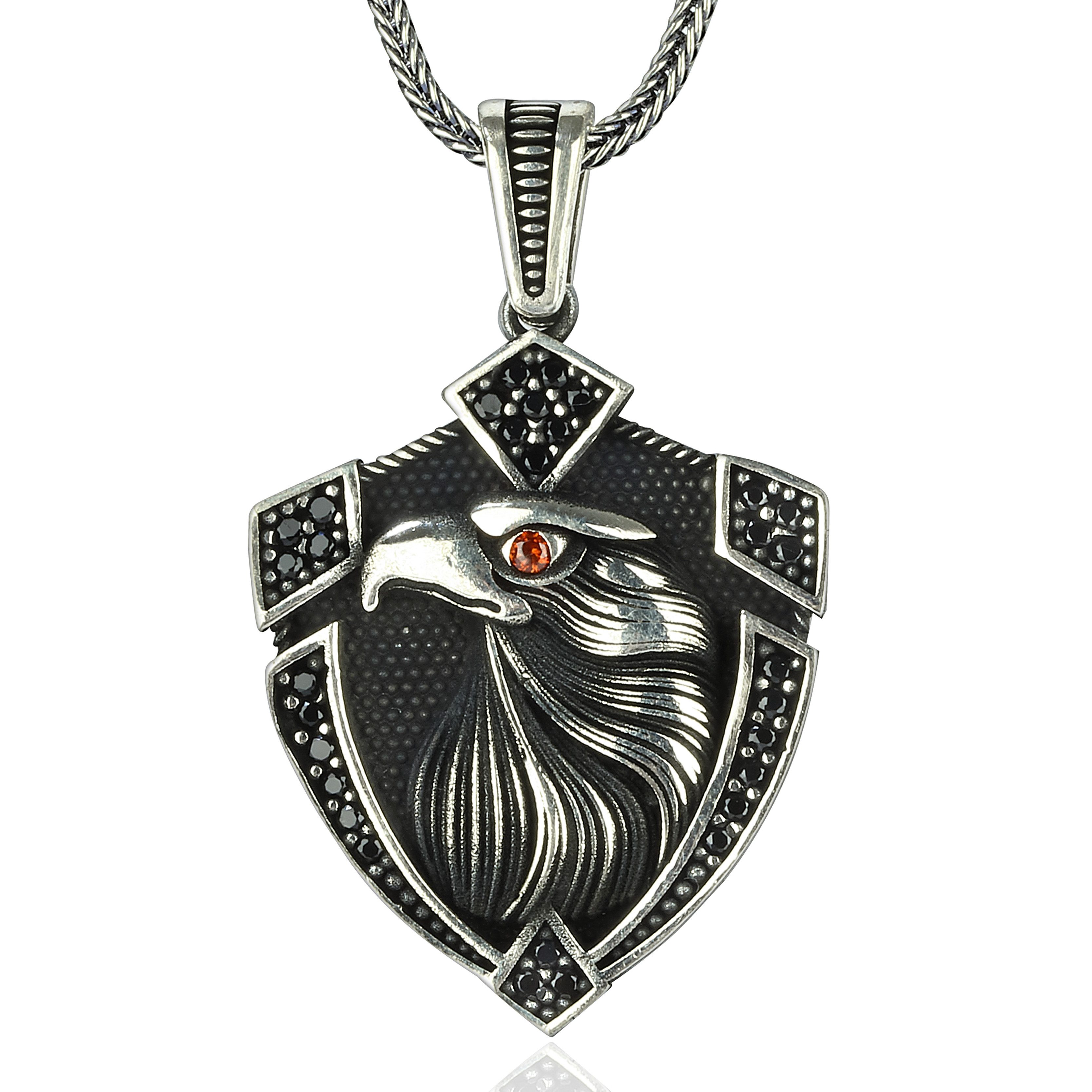 NAHLE Kette mit Anhänger Silber Adler mit Silber Fuchsschwanz Kette 55cm 65 günstig online kaufen