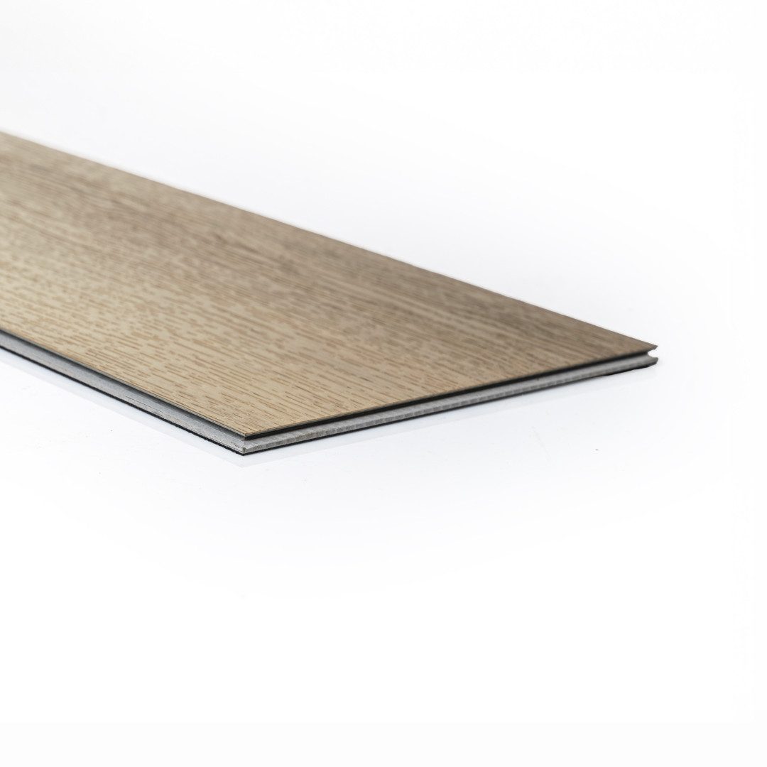 Mega-Holz Designboden Klickvinyl in Holzoptik BASIC PVC Vinylboden mit Trittschalldämmung, Packung, Wasserfest und für Fußbodenheizung & Feuchträume, Muster Set 4 Farben