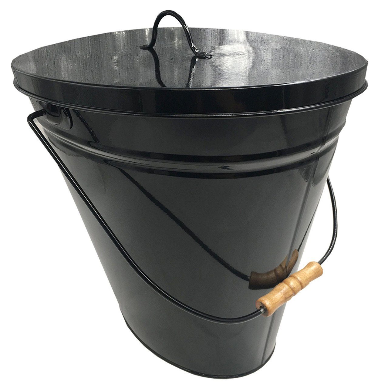 Kleining Mülleimer Mülleimer Ascheeimer oval, mit Deckel schwarz