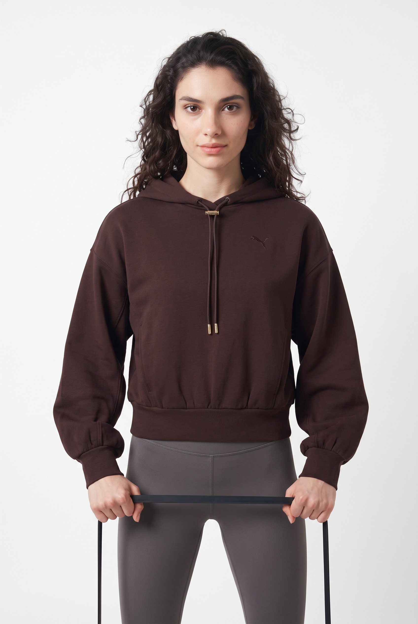 PUMA Kapuzensweatshirt HER RELAXED HOODIE FL mit Kängurutasche, unifarben, Relaxed Fit