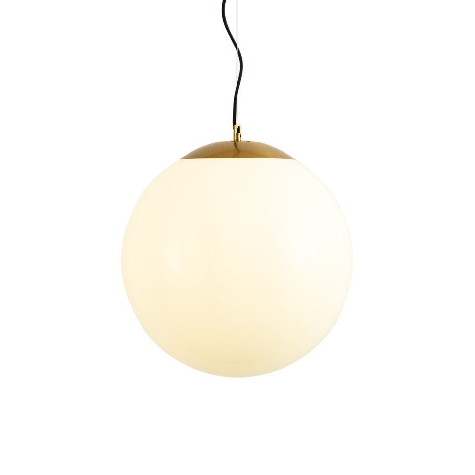 Qazqa Pendelleuchte Ball hl, ohne Leuchtmittel, Warmweiß, QAZQA Hängeleuchte, e27, Weiß, Glas, Modern