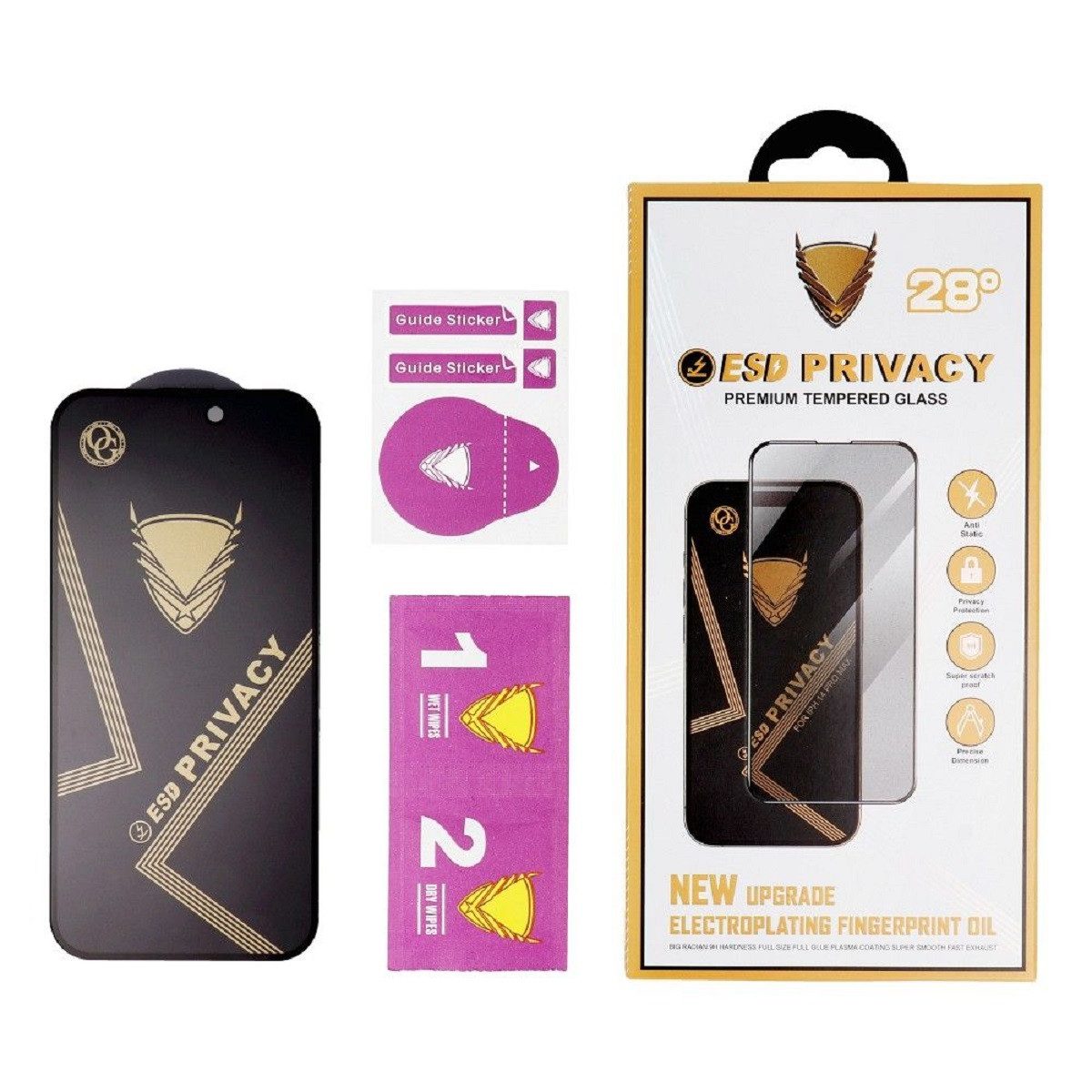 COFI 1453 Displayschutzglas - Privacy 6D Sichtschutz - Kompatibel mit IPhone 13 für Apple Iphone 13, 1 Stück, perfekt für kompletten Displayschutz