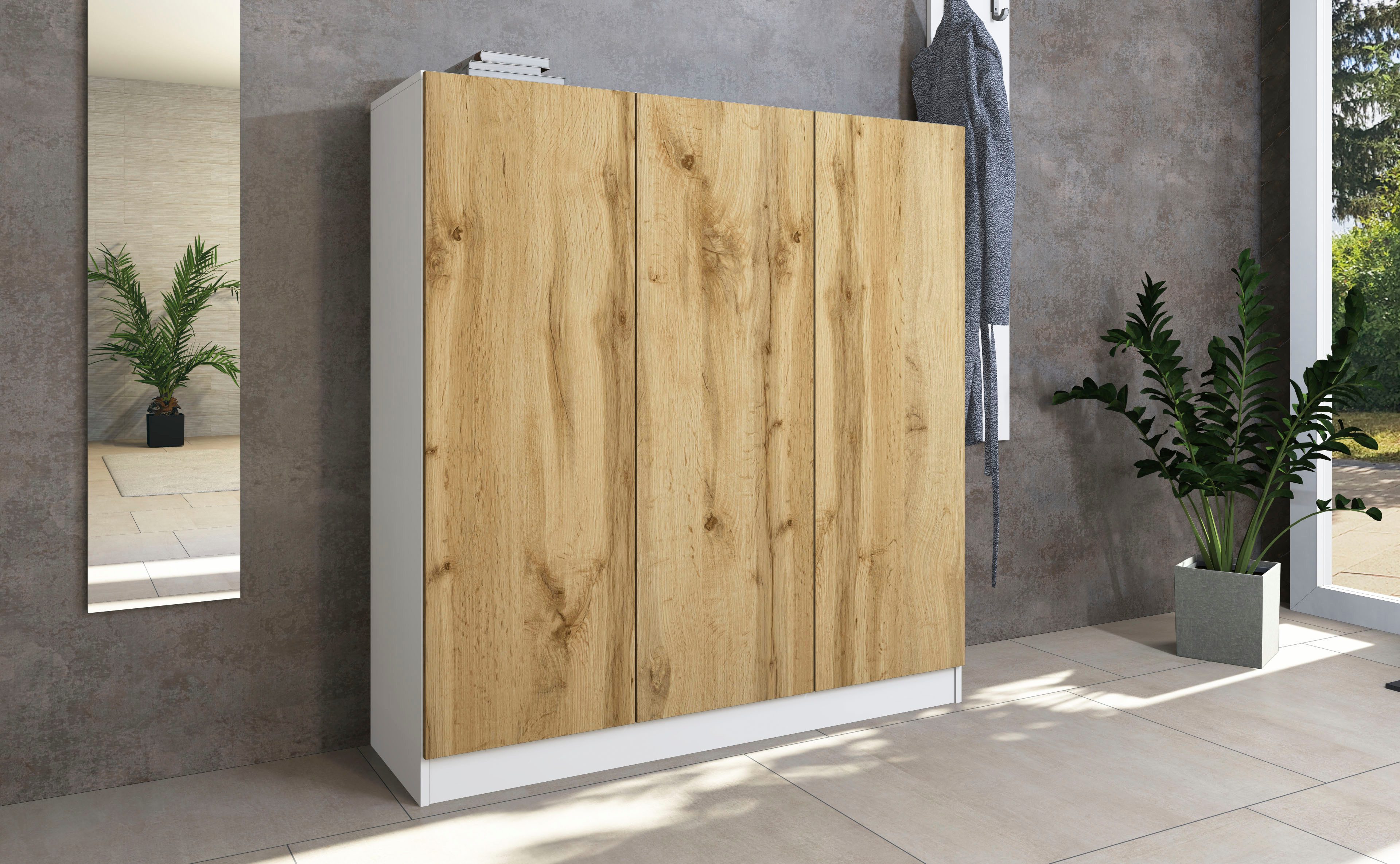 borchardt Möbel Schuhschrank Vaasa, Schuhregal 3-türig mit 12 verstellbaren günstig online kaufen