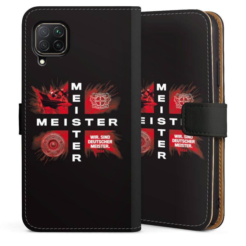 DeinDesign Handyhülle Bayer 04 Leverkusen Meister Offizielles Lizenzprodukt, Huawei P40 Lite Hülle Handy Flip Case Wallet Cover Handytasche Leder