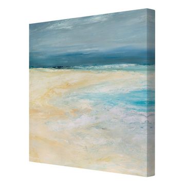 Bilderdepot24 Leinwandbild Strand Natur Modern Sturm dem Meer creme beige Bild auf Leinwand XXL, Bild auf Leinwand; Leinwanddruck in vielen Größen