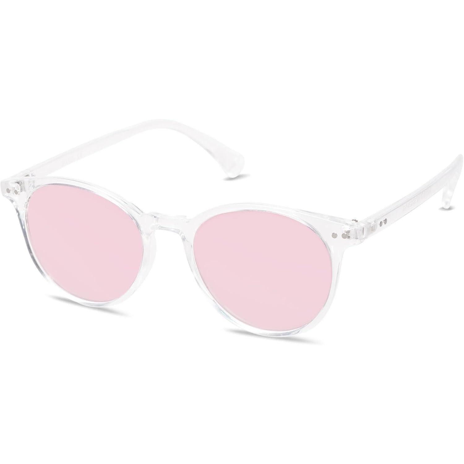 LuxusKollektion Retrosonnenbrille Sonnenbrille Polarisiert UV400 Kristall Rahmen Rosa Verspiegelte Linse (1-St)