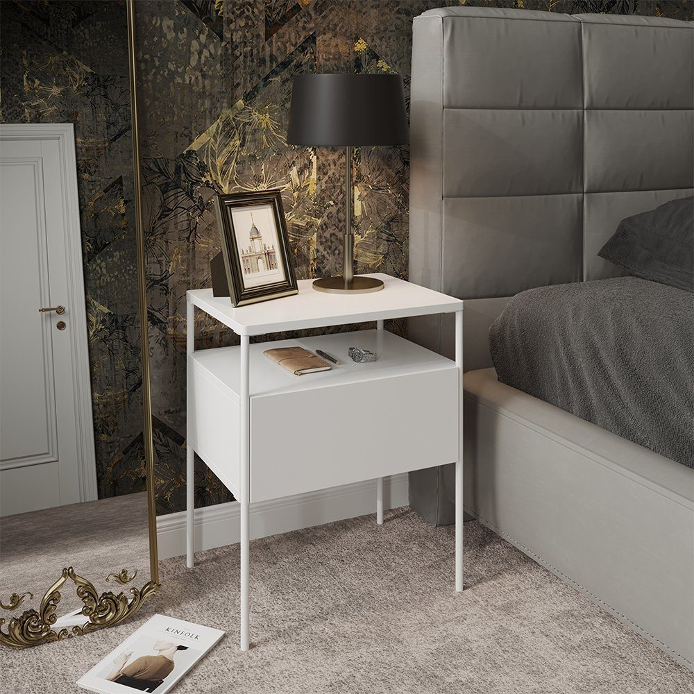 Vicco Nachtschrank Mira, Weiß, 40 x 50 cm günstig online kaufen