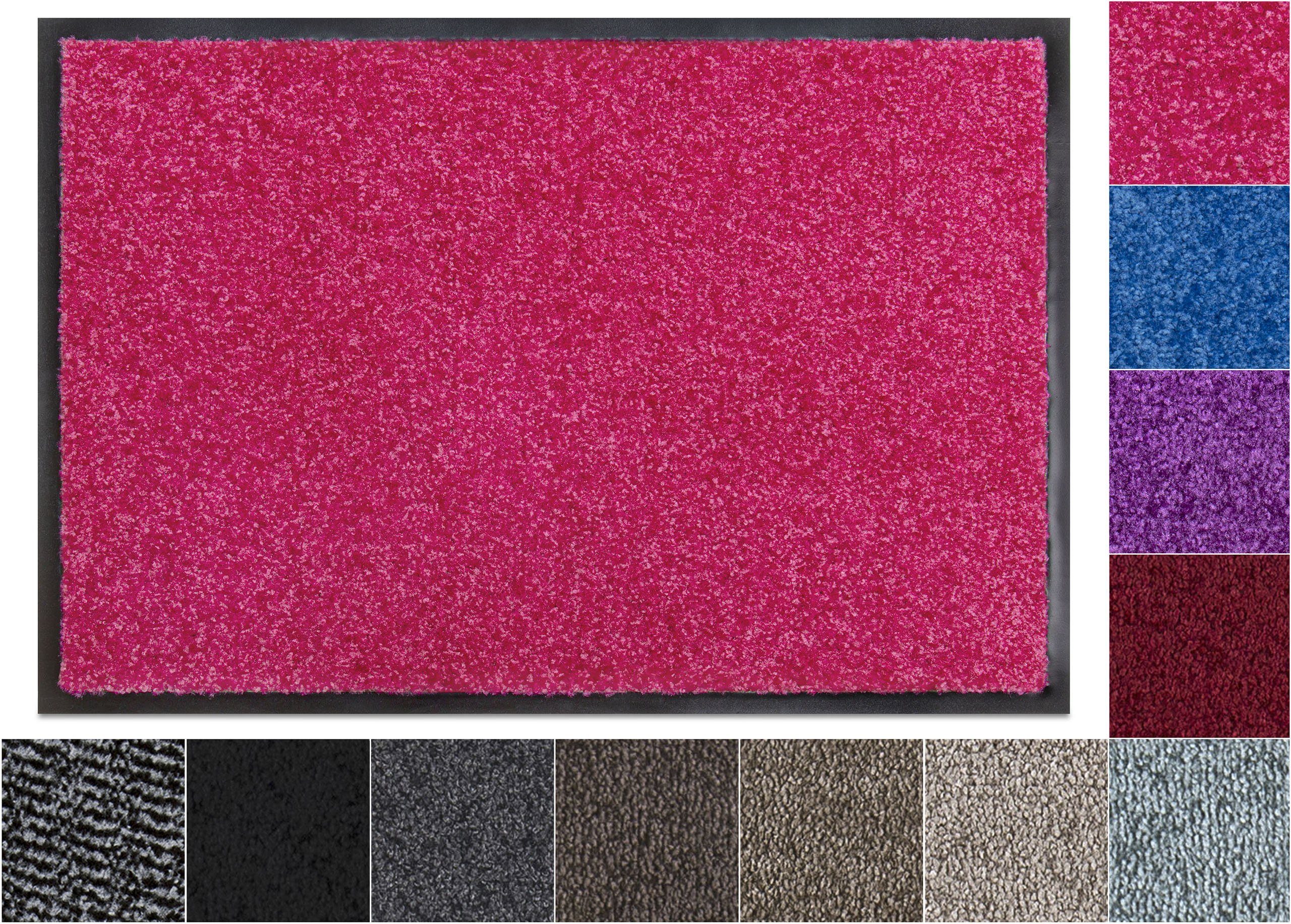 Fußmatte One, JAN MAX, rechteckig, Höhe: 7 mm, Schmutzfangmatte,  geeignet für Innen- und überdachten Außenbereich Pink