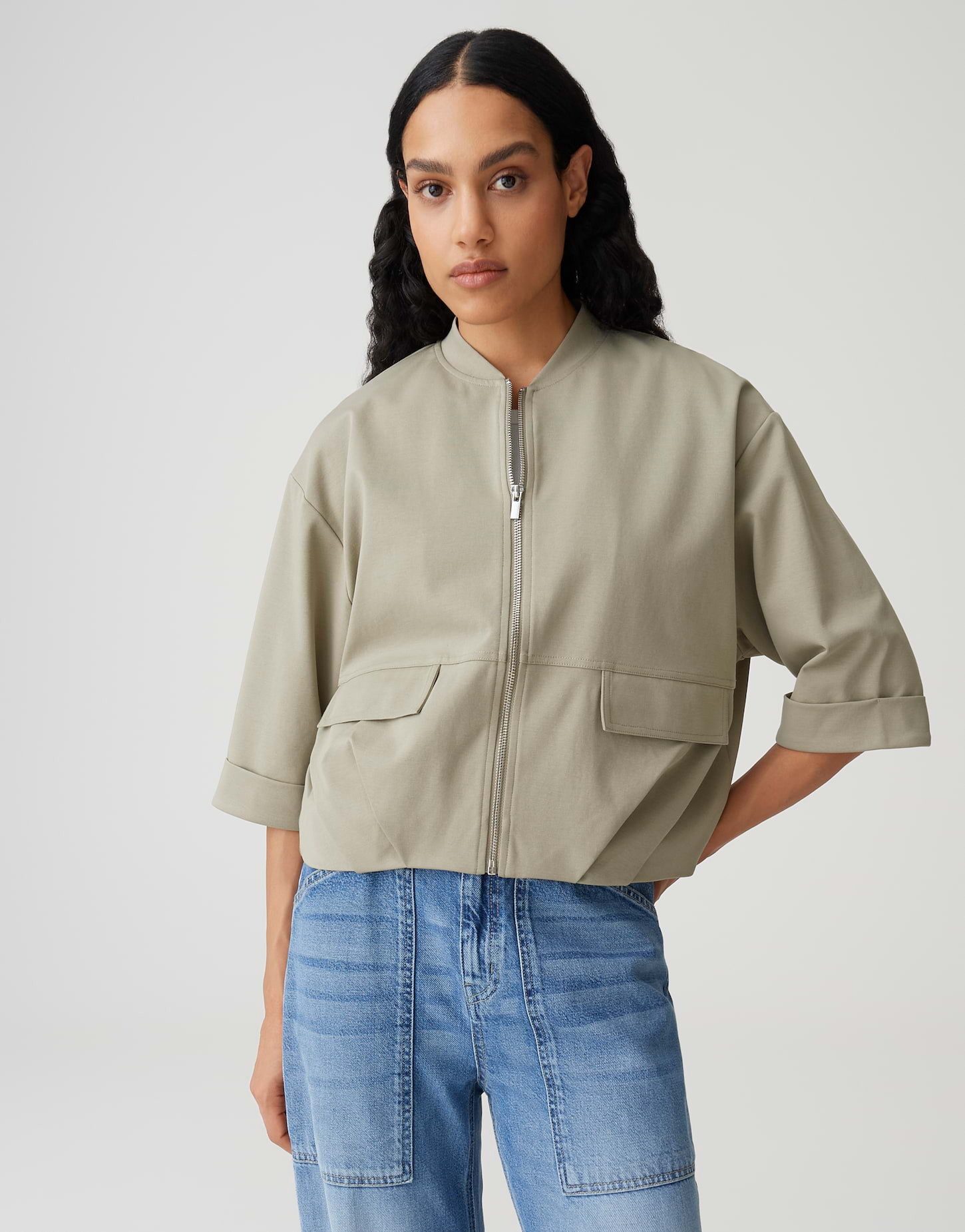 OPUS Sweater Sweatjacke im Blouson Stil Loose Fit günstig online kaufen