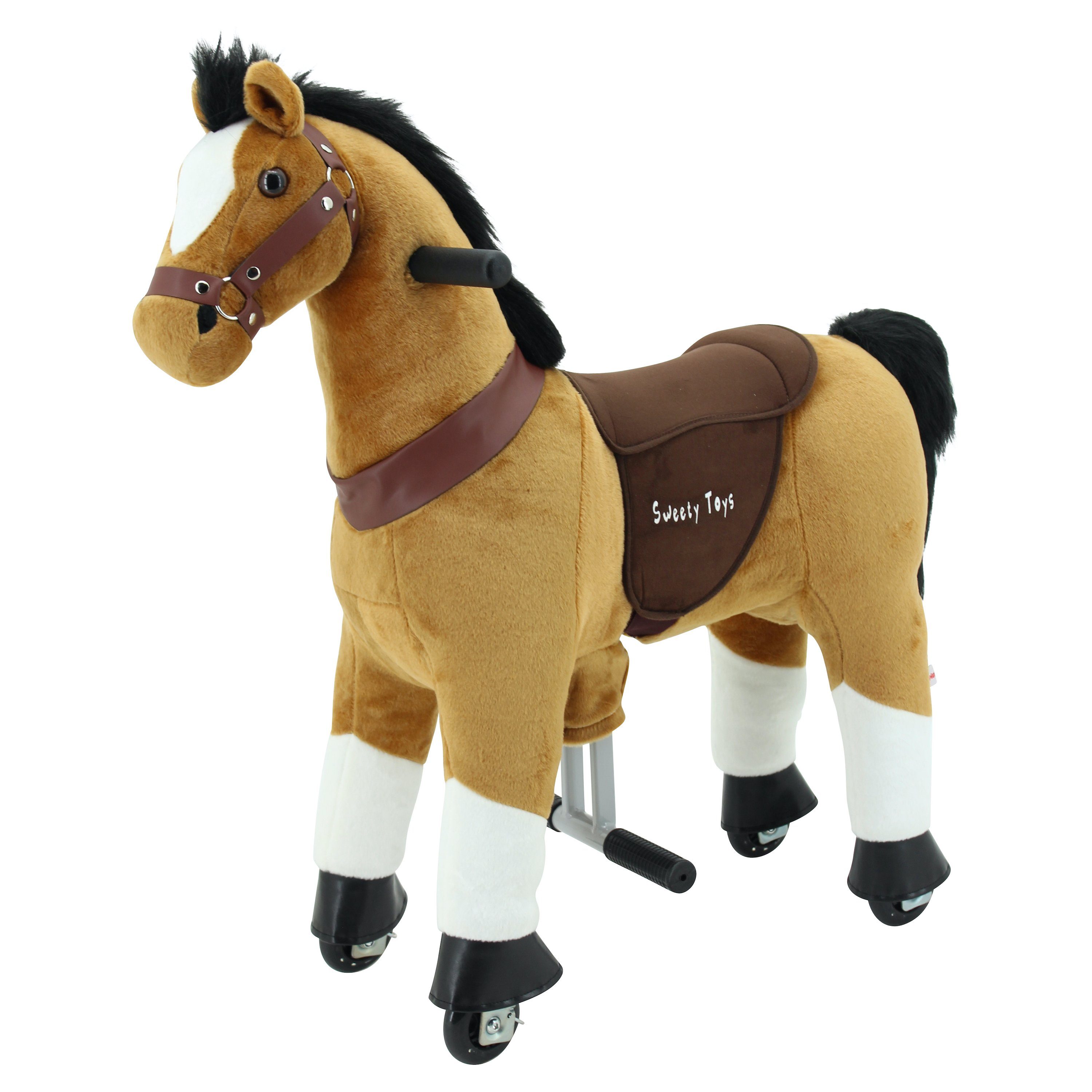 Sweety-Toys Reittier Sweety Toys 7356 Reittier Pferd BROWNIE auf Rollen für 3 bis 6 Jahre -RIDING ANIMAL