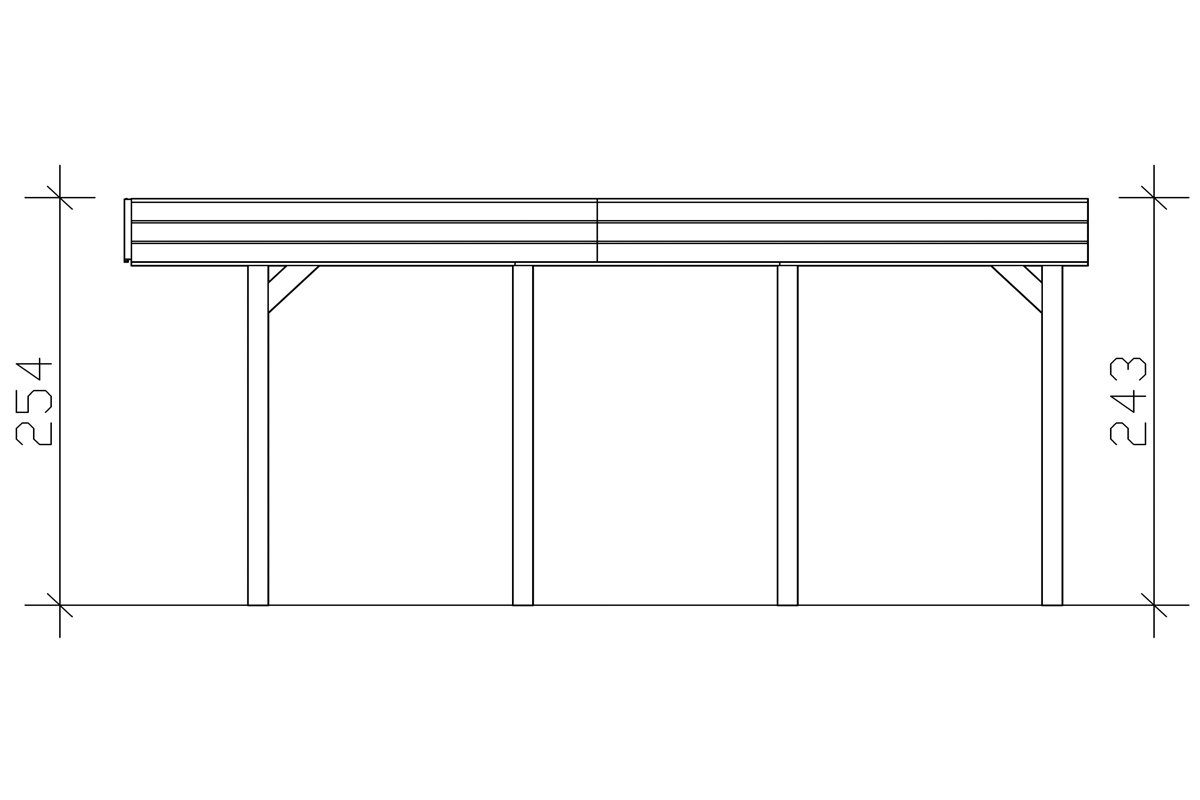 Skanholz Einfahrtshöhe Friesland, dunkelgrau cm, Doppelcarport BxT: cm 557x555 221