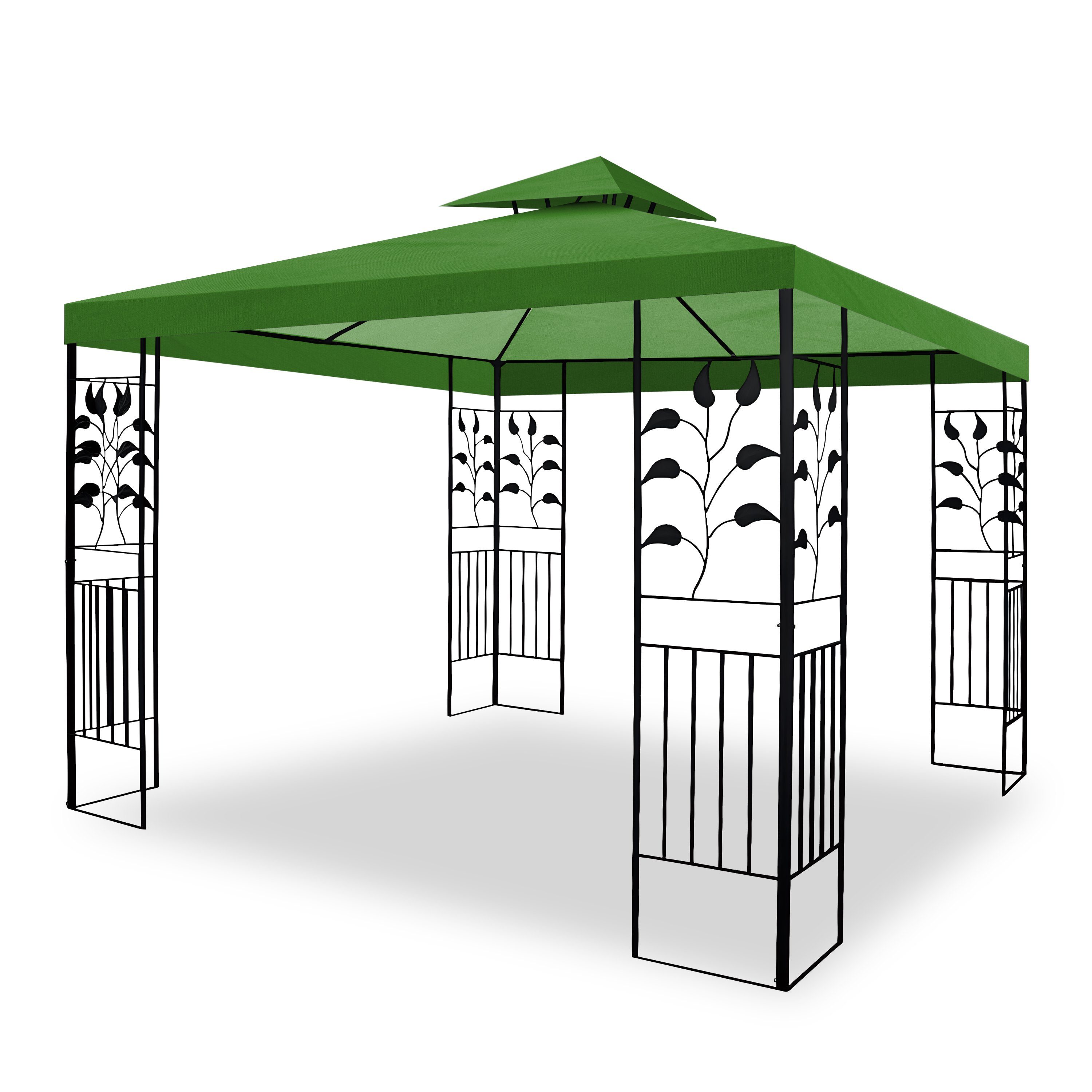 habeig Pavillon 100% Wasserdicht Toskana Metallpavillon 3x3m inkl. Dach wasserfest, 100% Wasserdicht