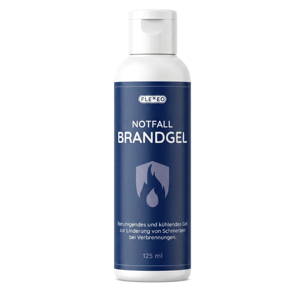 FLEXEO Erste-Hilfe-Set Notfall Brandgel 125ml, (1 St), kühlendes Brandgel, beruhigendes Gel bei Verbrennungen