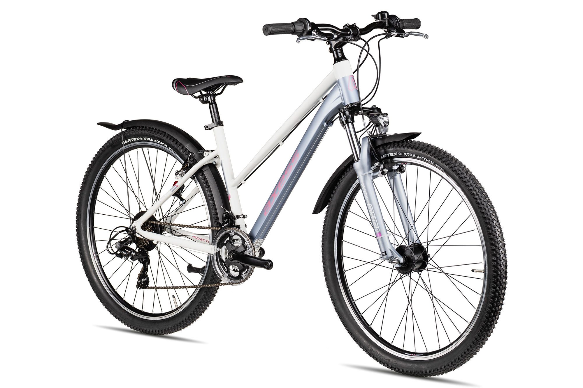 Axess Kinderfahrrad Axess Adventure 27.5 Trapez, 21 Gang Shimano Tourney 21 Schaltwerk, Kettenschaltung, Shimano Tourney 21 weiß