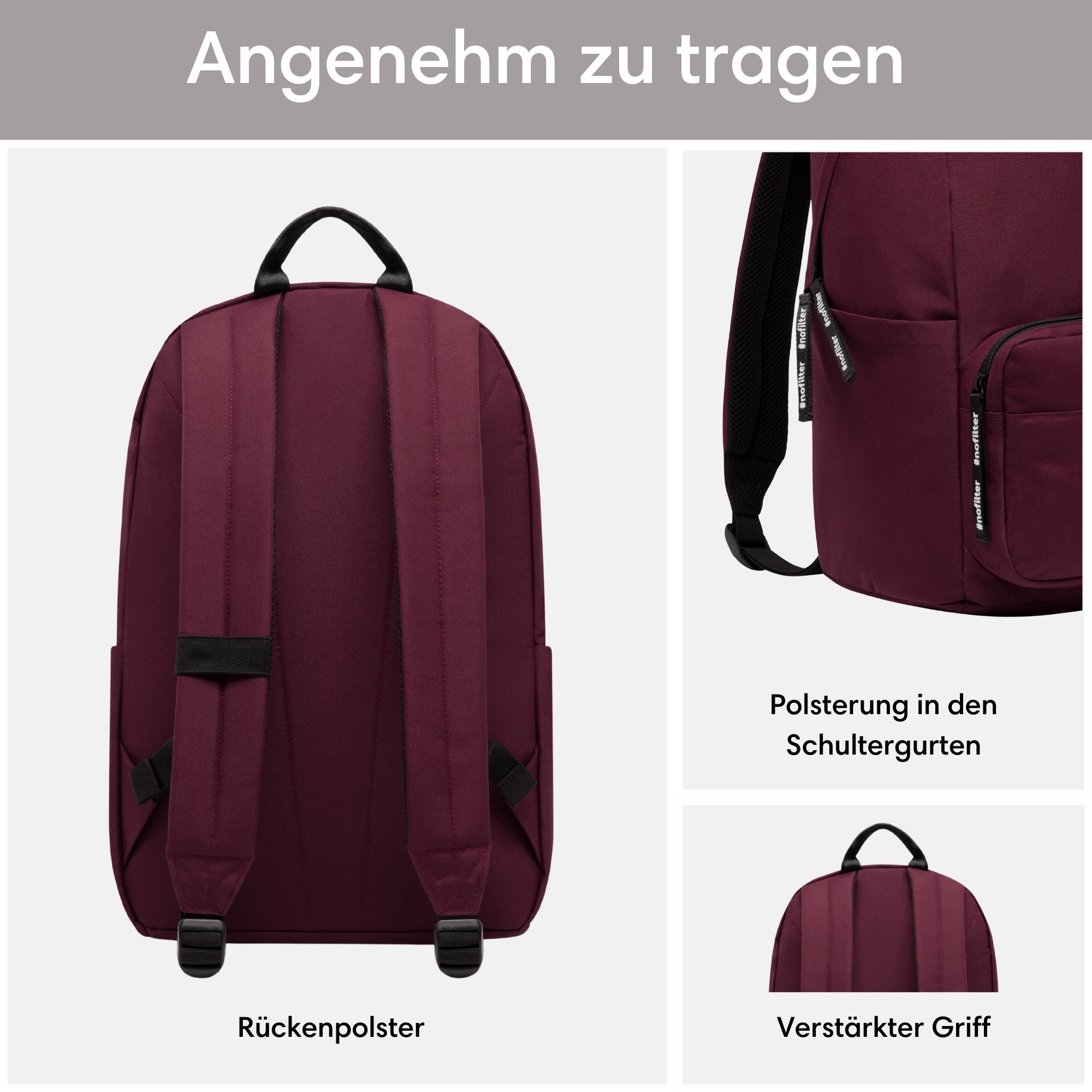 LARKSON Schulrucksack No 3 Rucksack Schule Mädchen Jungen Teenager (1-tlg), Seitentasche, Laptopfach, Wasserabweisend – Bild 5 von 5