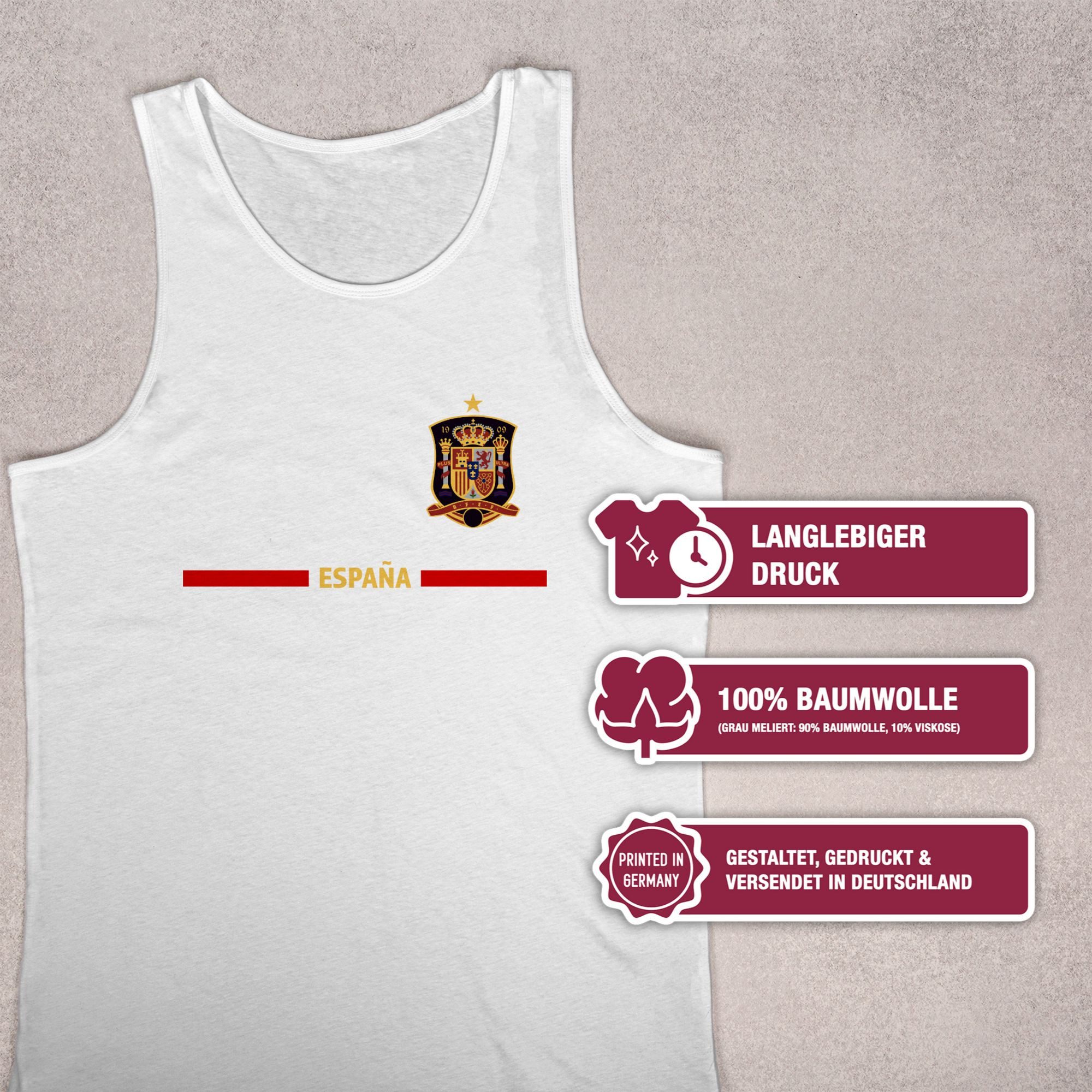 Shirtracer Tanktop Spanisches Trikot Wappen, España mit Stolz, Spanien Fan-Motiv 2024 Fussball EM Fanartikel