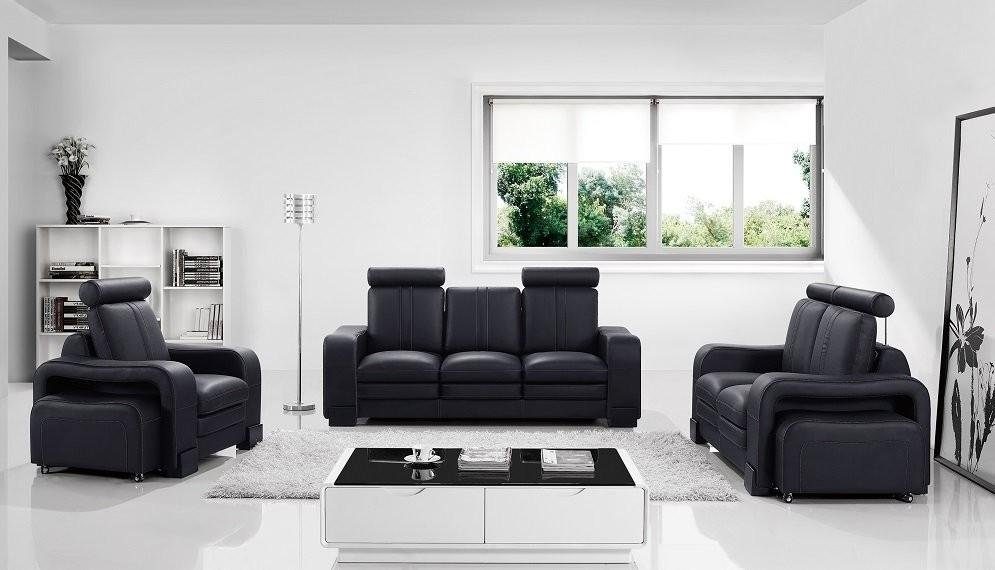 2 Sofa Design Sofas Polster Kunstleder, Couchen JVmoebel in Moderne Made Sitzer Europe Schwarz Sofa Couch
