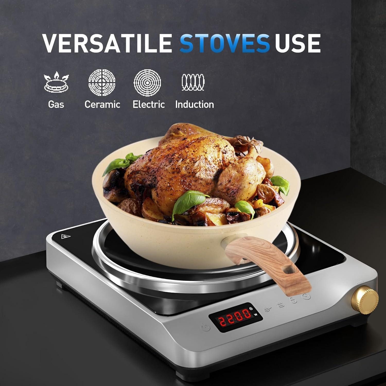 LuxusKollektion Pfannen-Set Topf und Pfannenset 12tlg mit Antihaft-Versiegelung und Bakelitgriff