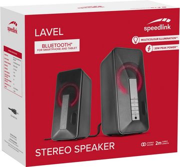 Speedlink LAVEL Stereo Stereo PC-Lautsprecher (Bluetooth, 20 W)